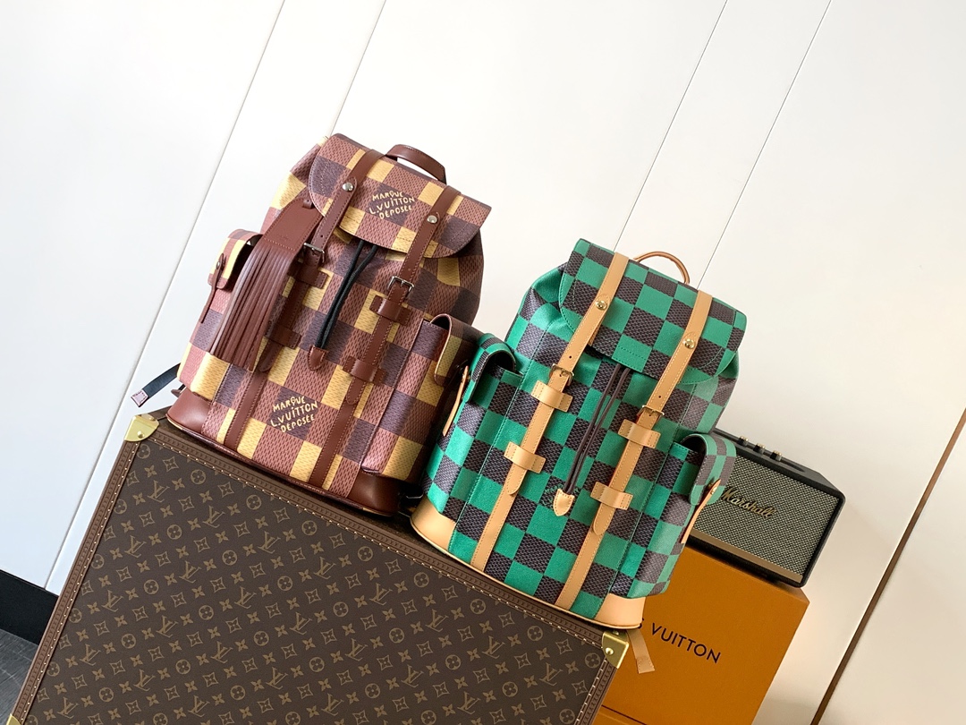 [TOP] Louis Vuitton LV Monogram Leather Christopher Backpack 41x47x13cm - 2 Color