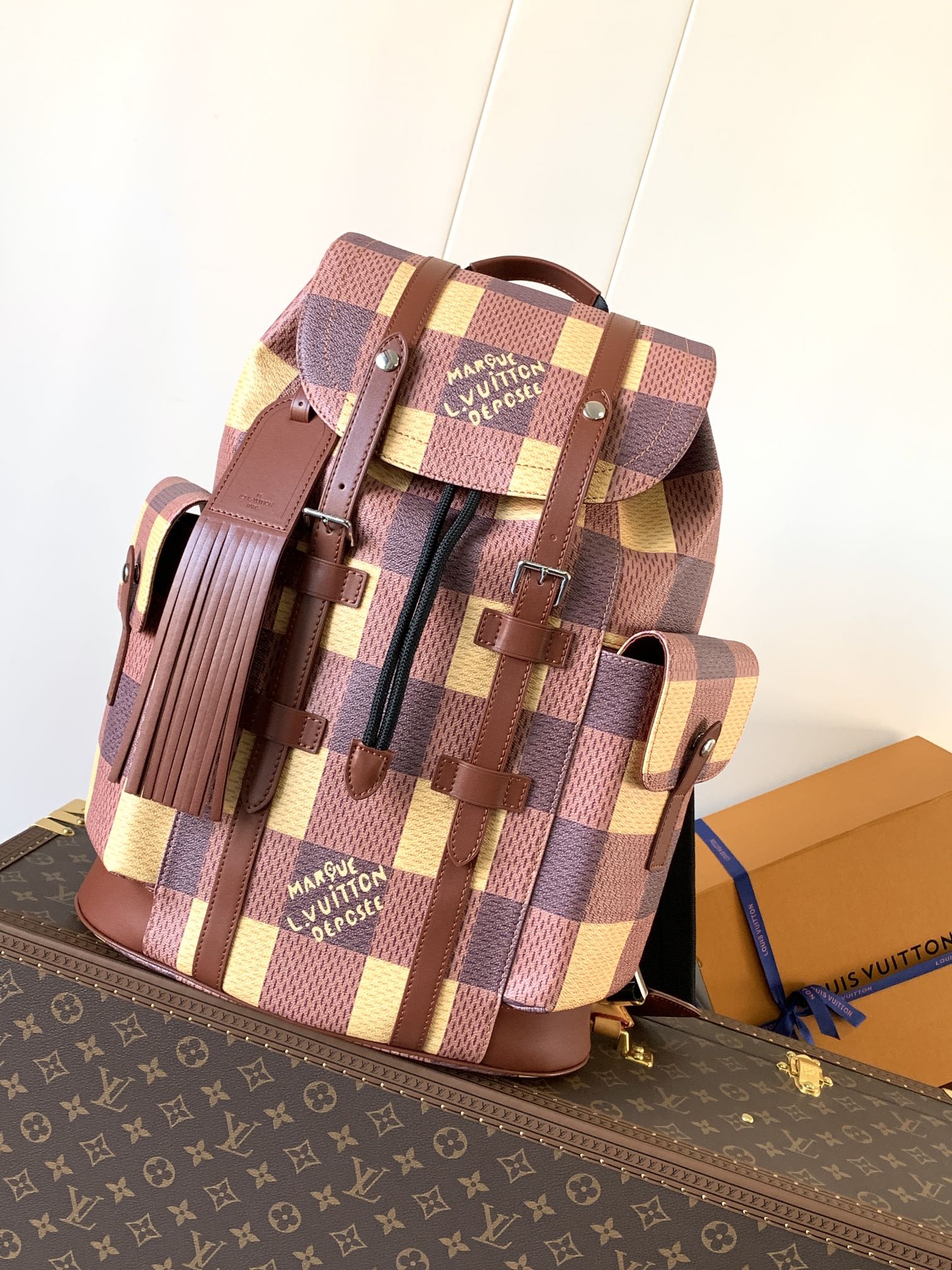 [TOP] Louis Vuitton LV Monogram Leather Christopher Backpack 41x47x13cm - 2 Color