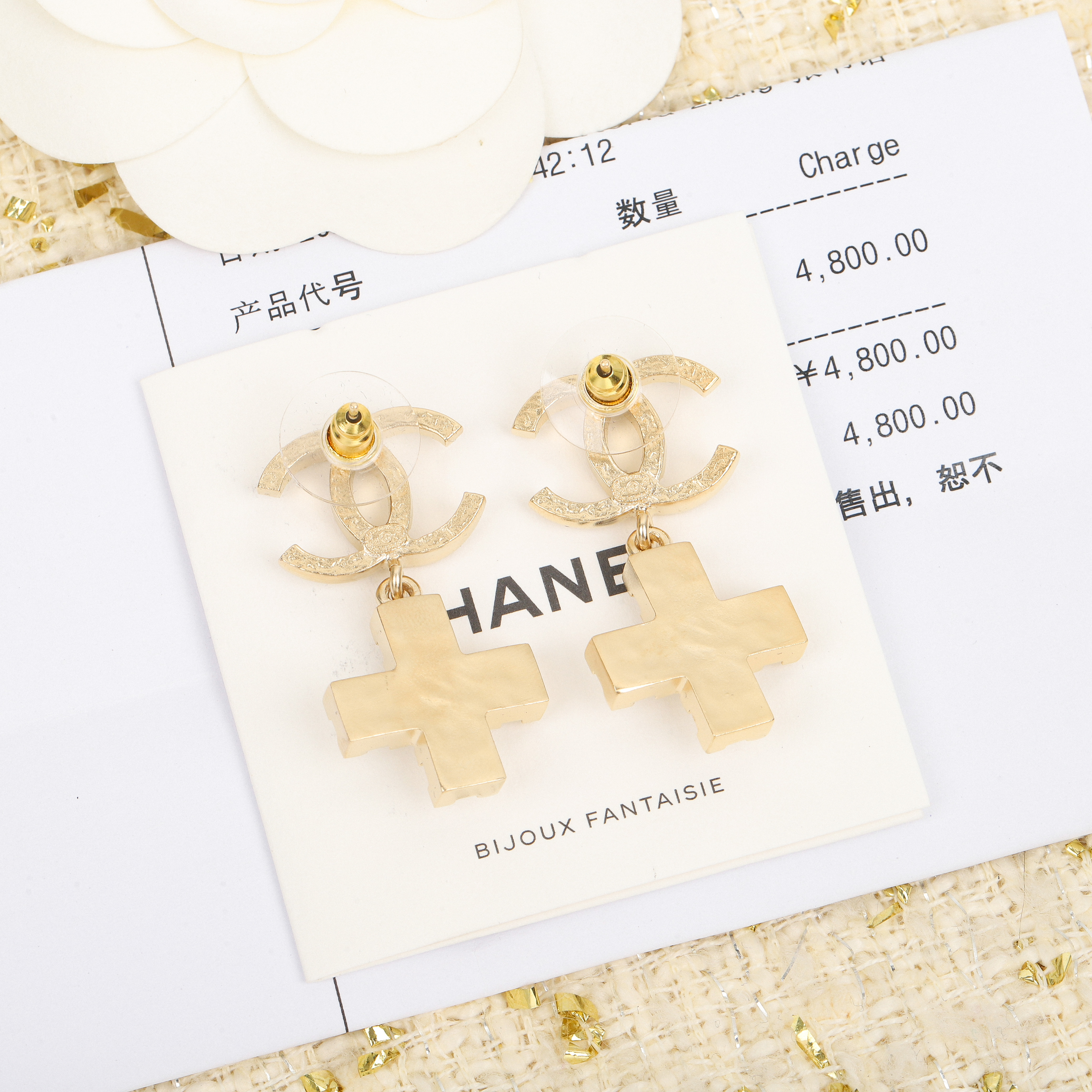 [TOP] CHANEL Earrings - Gold