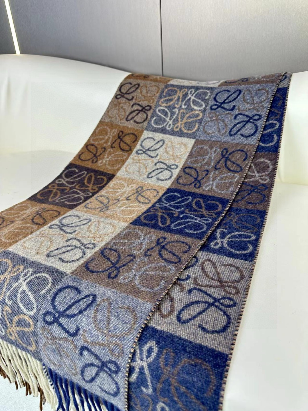 [TOP] LOEWE Colorblock Cashmere Scarf 40x180cm - 3 Color