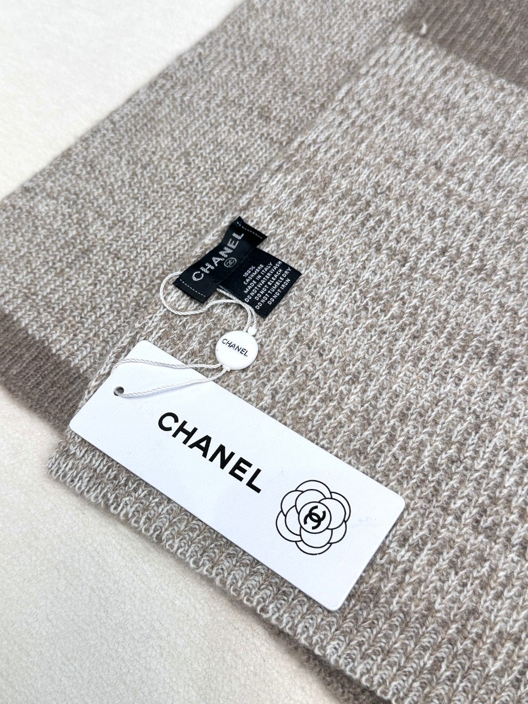 [TOP] CHANEL Cashmere Scarf 35*180cm - Khaki