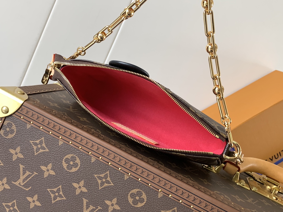 [TOP] Louis Vuitton LV Monogram Pochette Accessories Bag 13x4x22cm - Brown