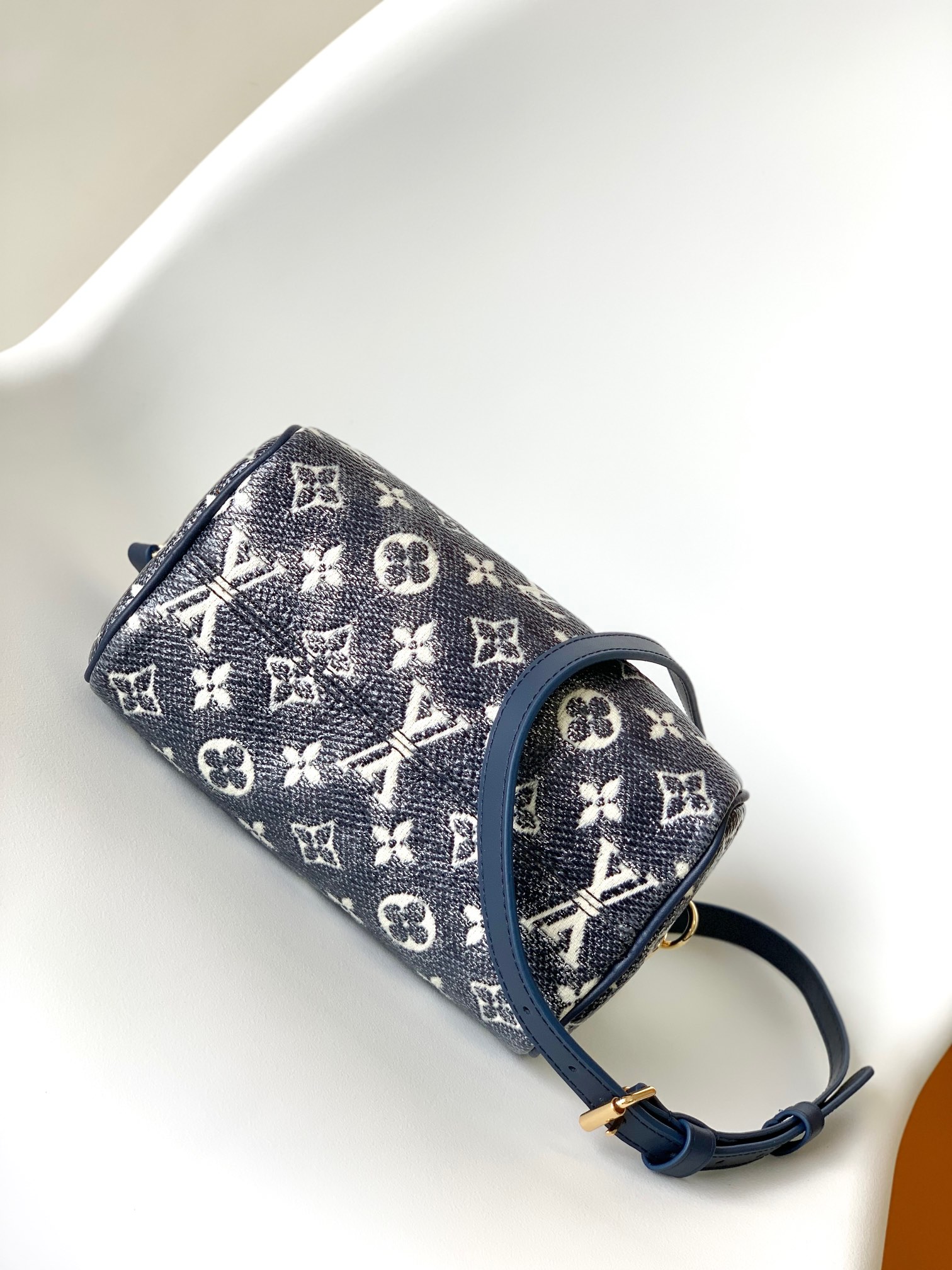 [TOP] Louis Vuitton LV Speedy Bandoulière 20 Bag Monogram Jacquard Canvas 20x13.5x12cm - Dark Blue