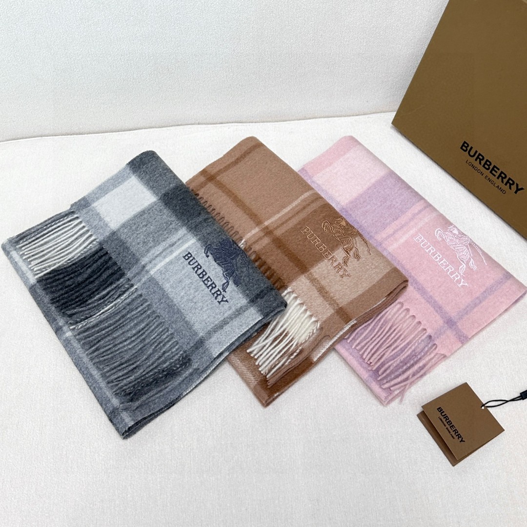 [TOP] BURBERRY Cashmere Scarf 30x180cm - 3 Color