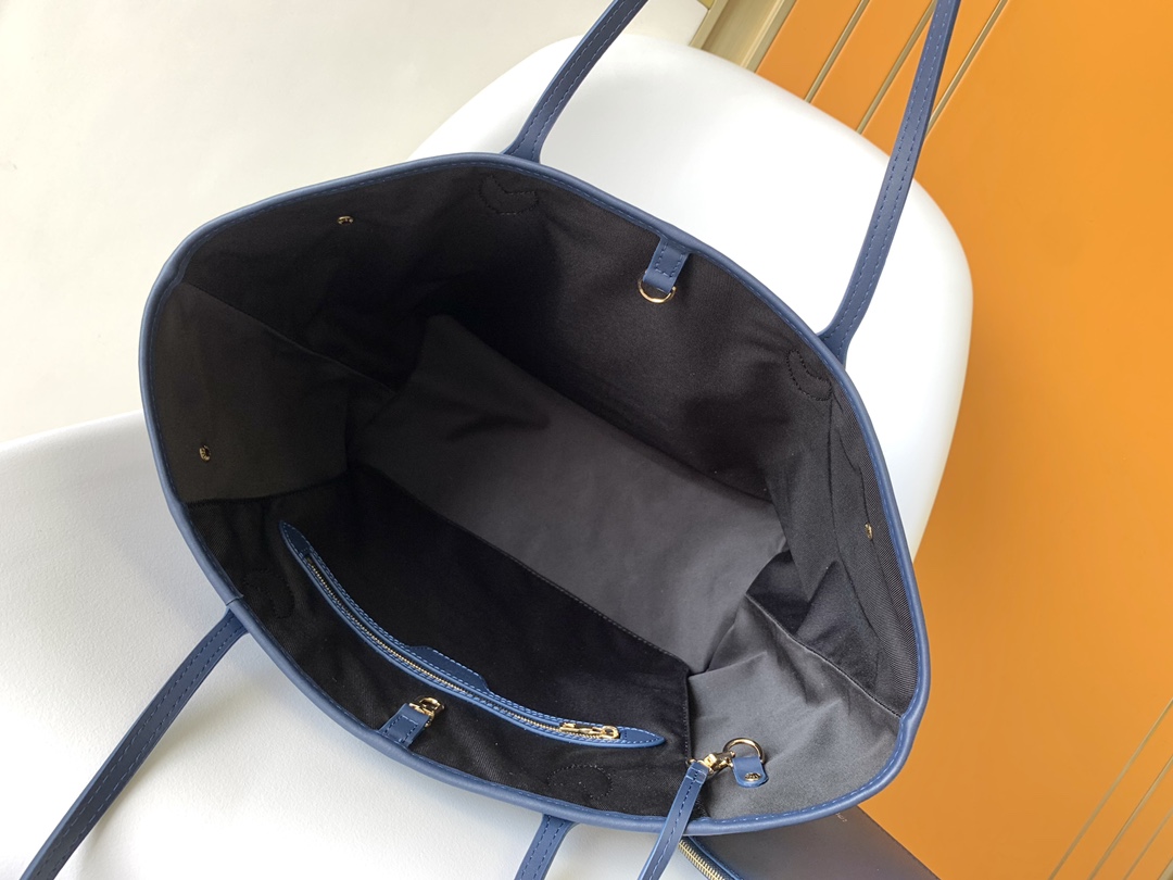 [TOP] Louis Vuitton LV Neverful Bag Monogram Coated Canvas 31x28x14cm - Navy Blue