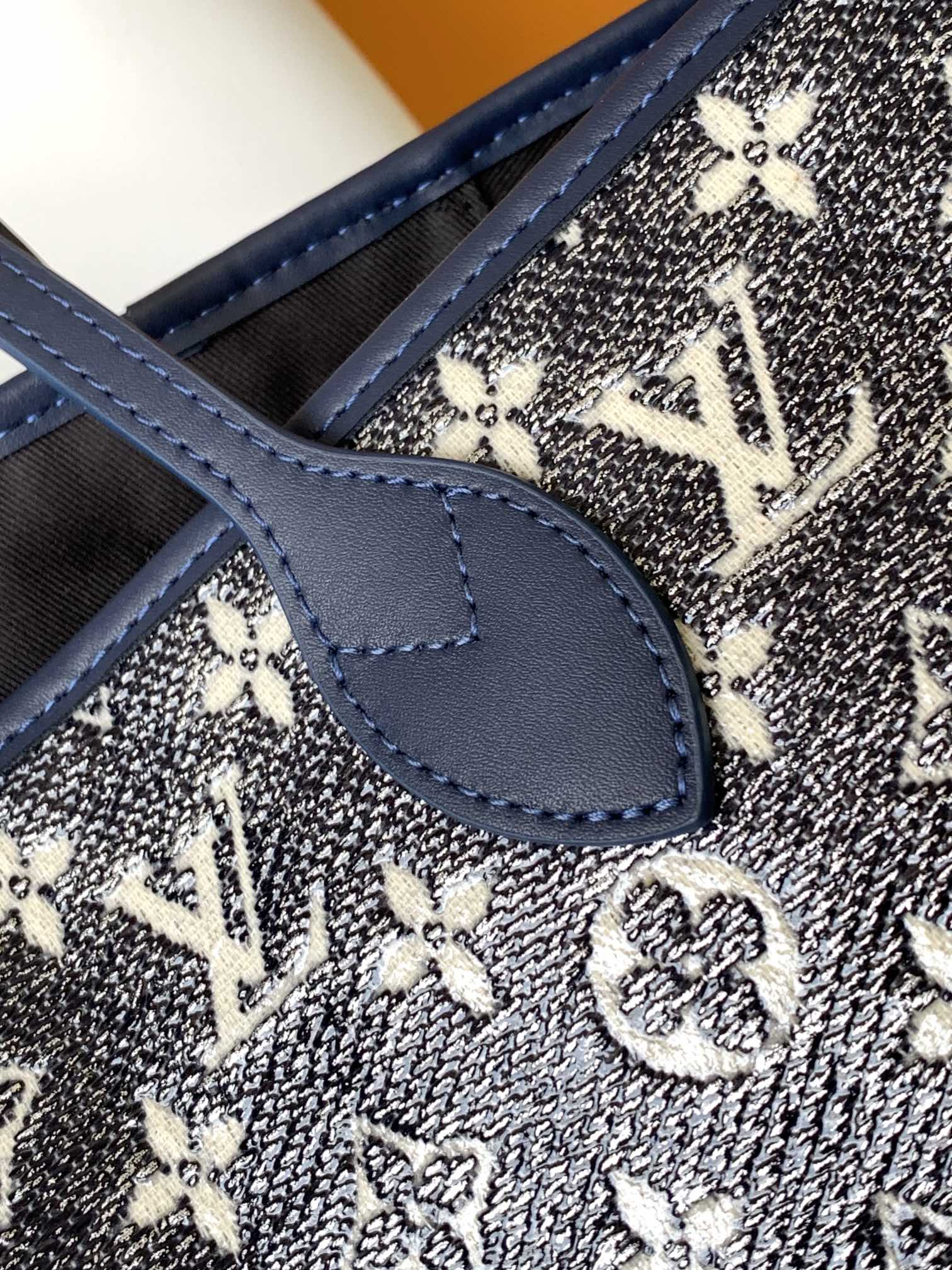 [TOP] Louis Vuitton LV Neverful Bag Monogram Coated Canvas 31x28x14cm - Navy Blue