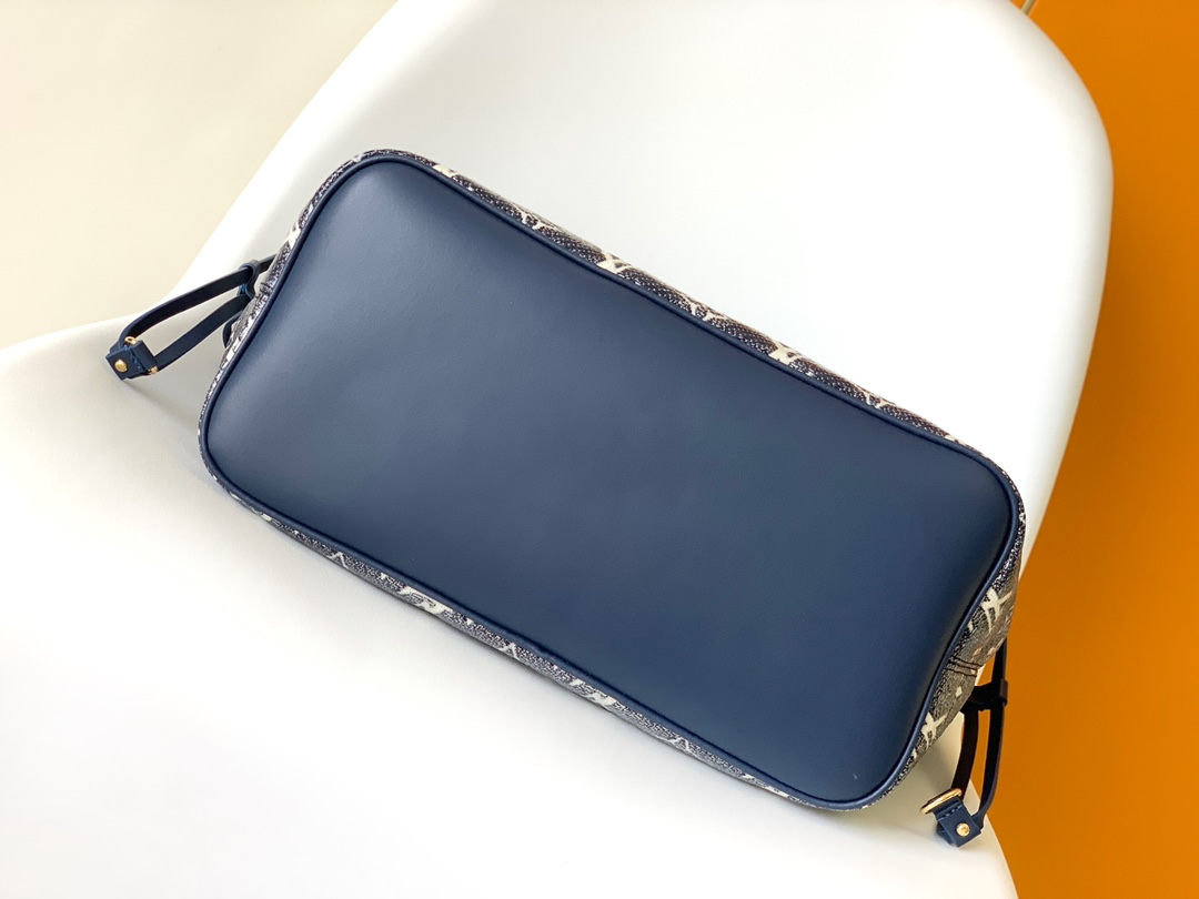 [TOP] Louis Vuitton LV Neverful Bag Monogram Coated Canvas 31x28x14cm - Navy Blue