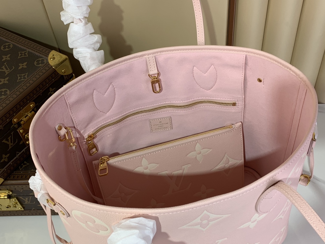 [TOP] Louis Vuitton LV Milky Way Neverful Bag Monogram Empreinte Leather 31x28x14cm - Pink
