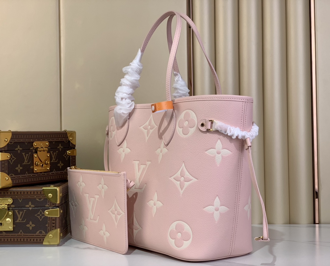 [TOP] Louis Vuitton LV Milky Way Neverful Bag Monogram Empreinte Leather 31x28x14cm - Pink