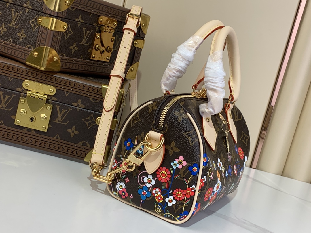 [TOP] Louis Vuitton LV Speedy Bandoulière 20 Bag Monogram Floral Pattern 20.5 x 13.5 x 12 cm - Brown