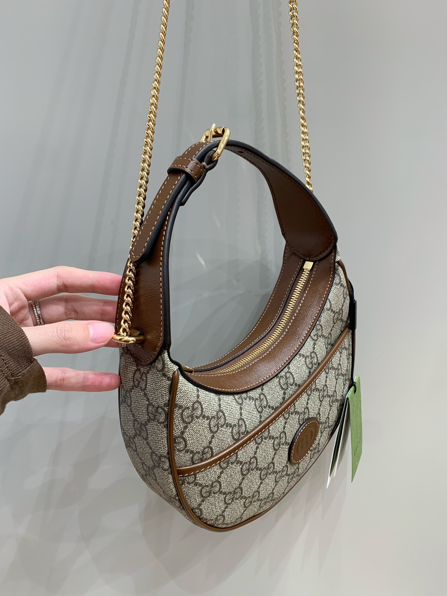 [TOP] GUCCI Ophidia Half Moon Handbag 21.5x11x5cm - GHW