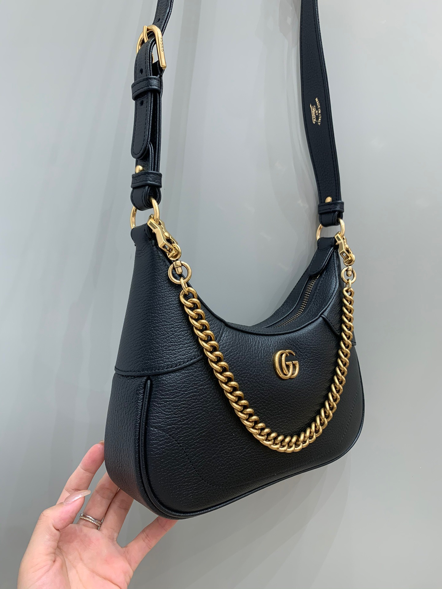 [TOP] GUCCI Lambskin Aphrodite Series Small Crescent Shoulder Handbags 25X19X7cm - 2 Colour