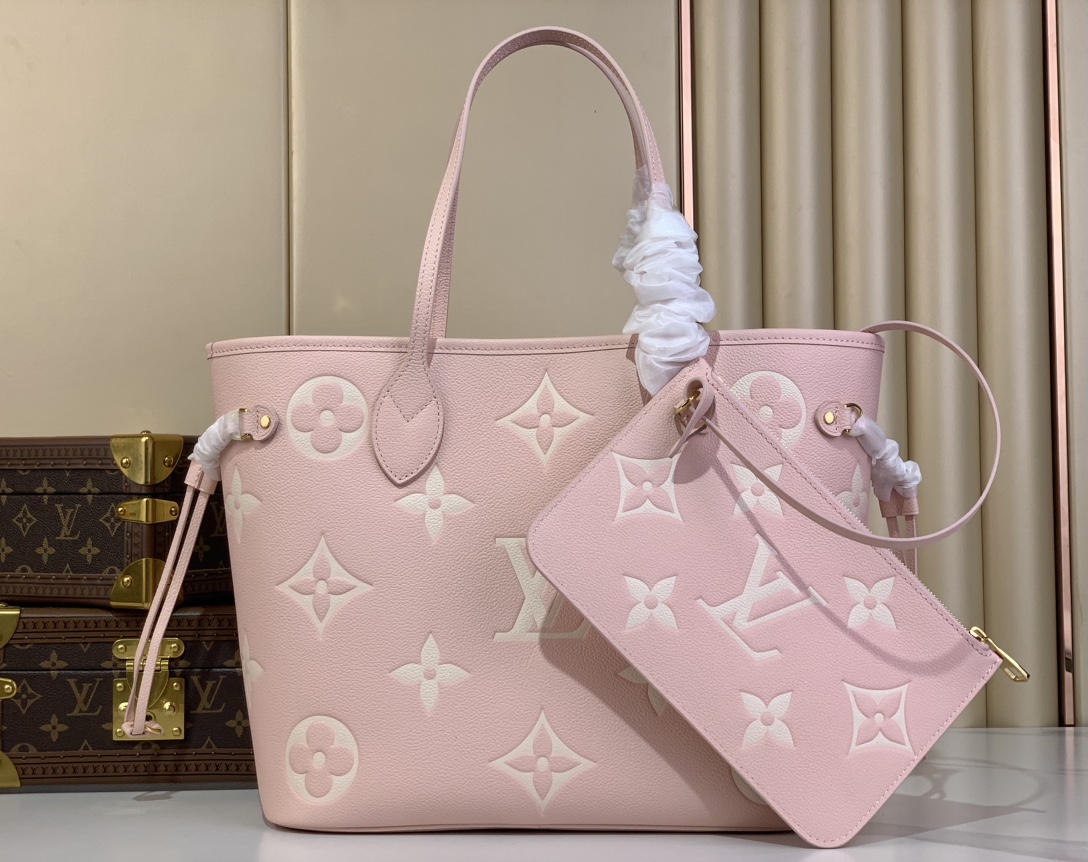 [TOP] Louis Vuitton LV Milky Way Neverful Bag Monogram Empreinte Leather 31x28x14cm - Pink