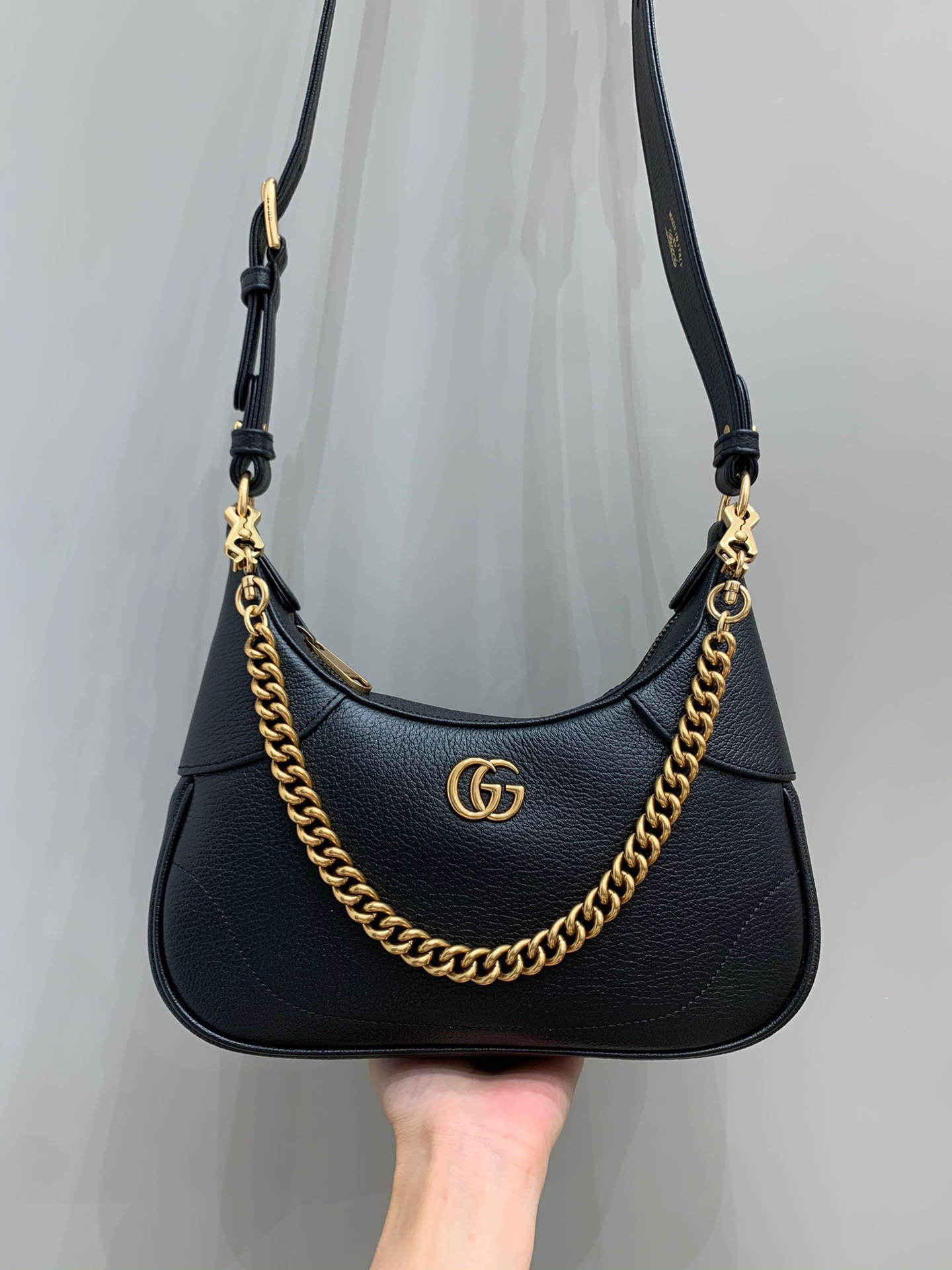 [TOP] GUCCI Lambskin Aphrodite Series Small Crescent Shoulder Handbags 25X19X7cm - 2 Colour
