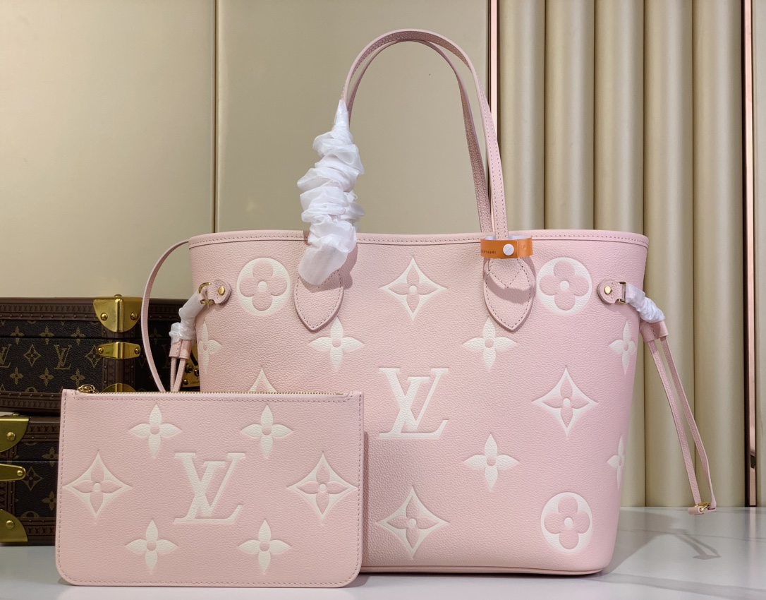 [TOP] Louis Vuitton LV Milky Way Neverful Bag Monogram Empreinte Leather 31x28x14cm - Pink