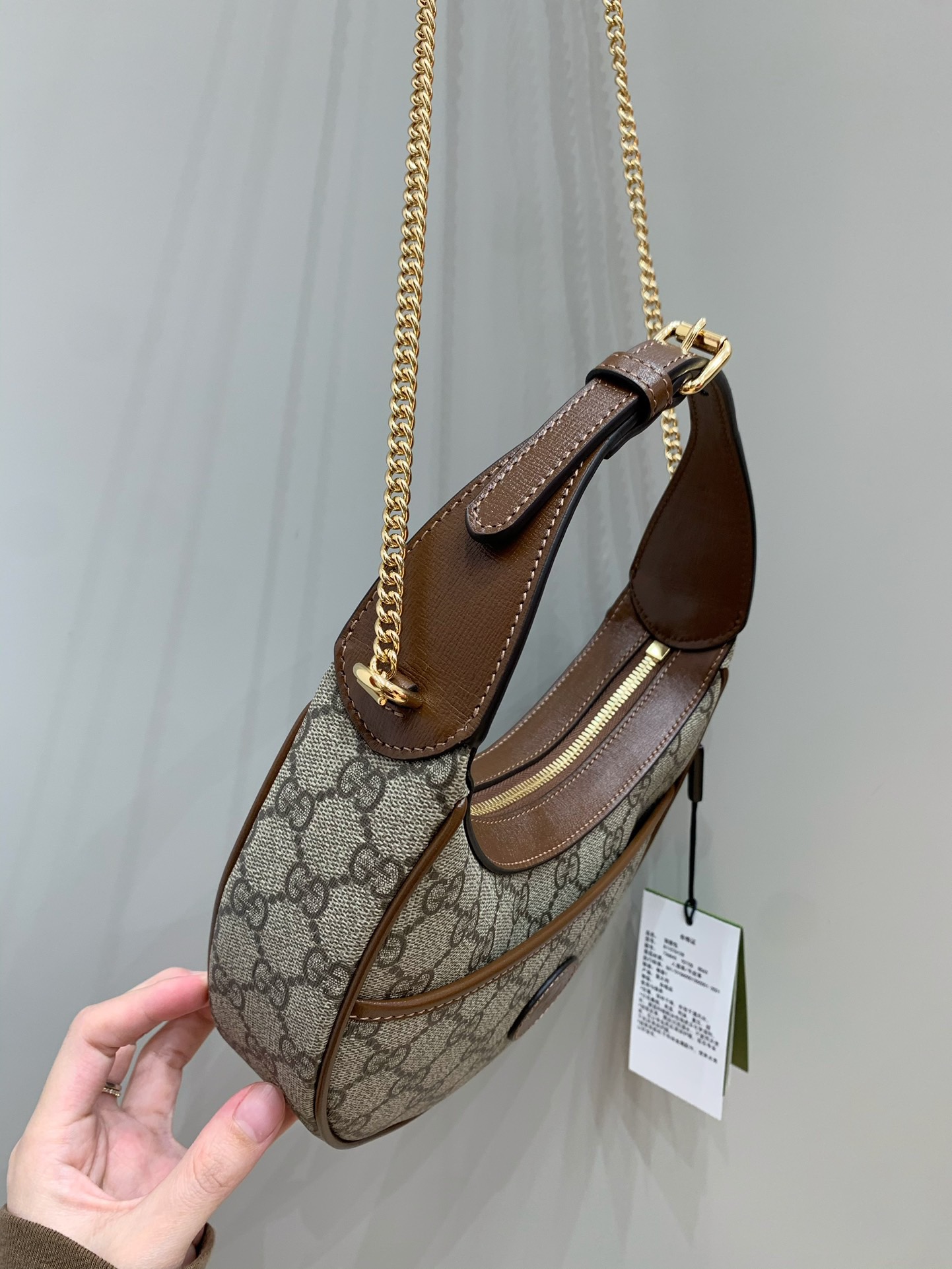 [TOP] GUCCI Ophidia Half Moon Handbag 21.5x11x5cm - GHW