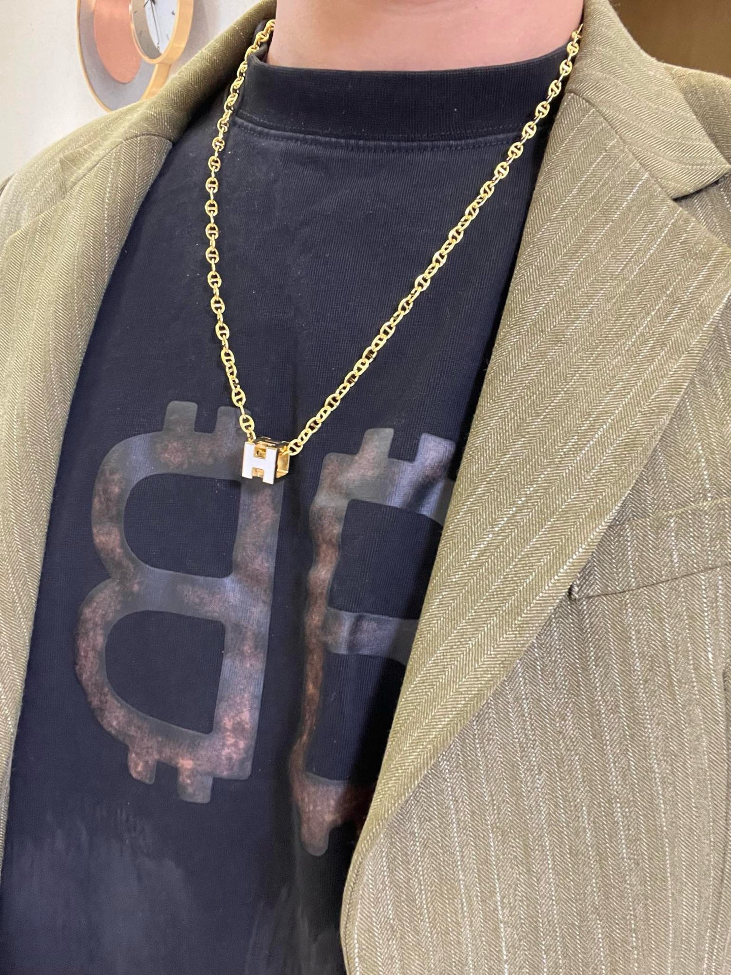 [TOP] HERMES H  Necklace - Gold