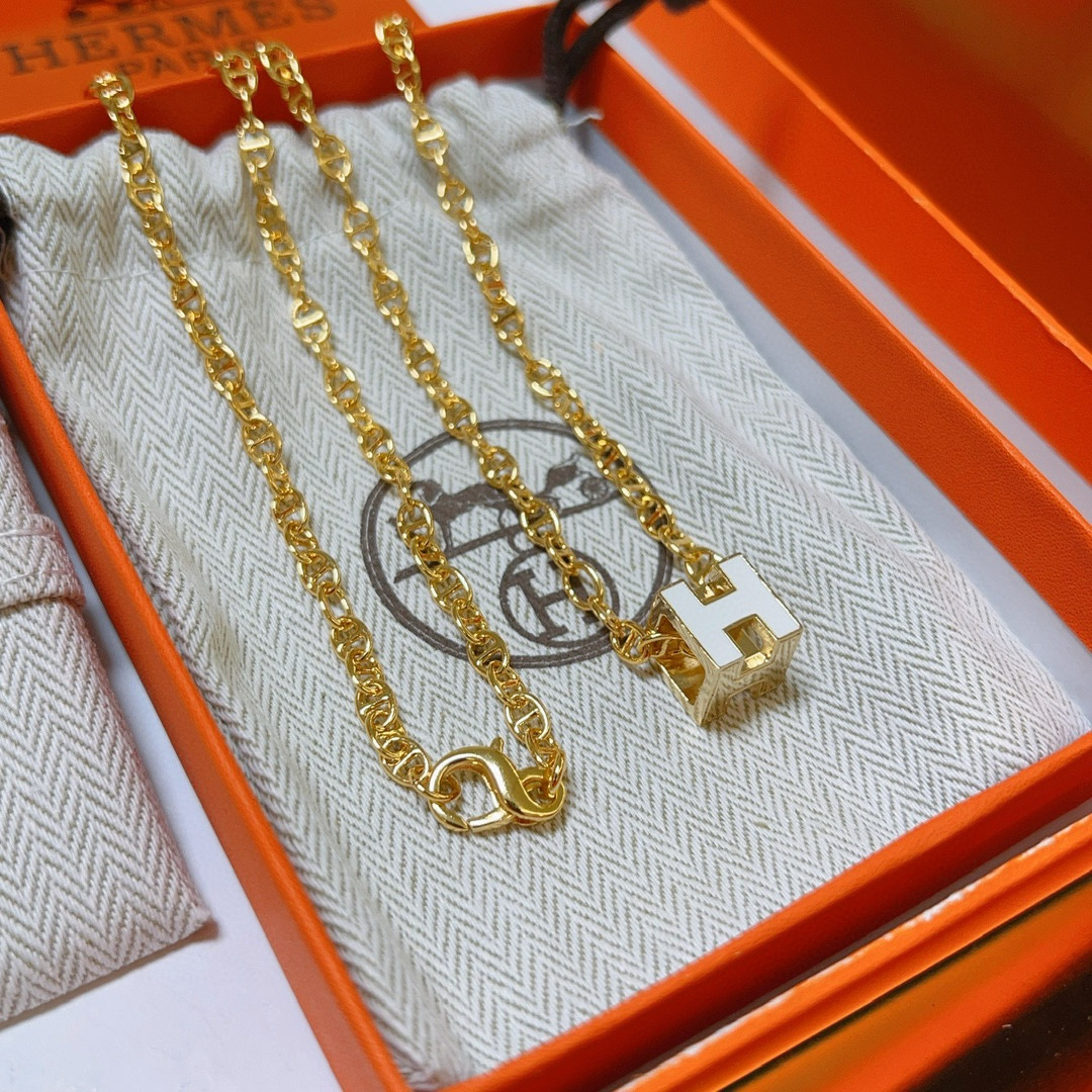 [TOP] HERMES H  Necklace - Gold