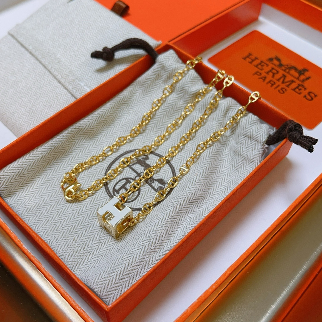 [TOP] HERMES H  Necklace - Gold