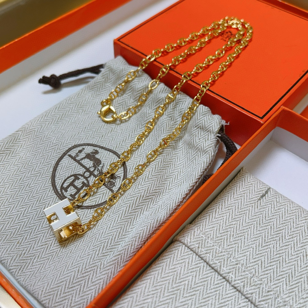 [TOP] HERMES H  Necklace - Gold