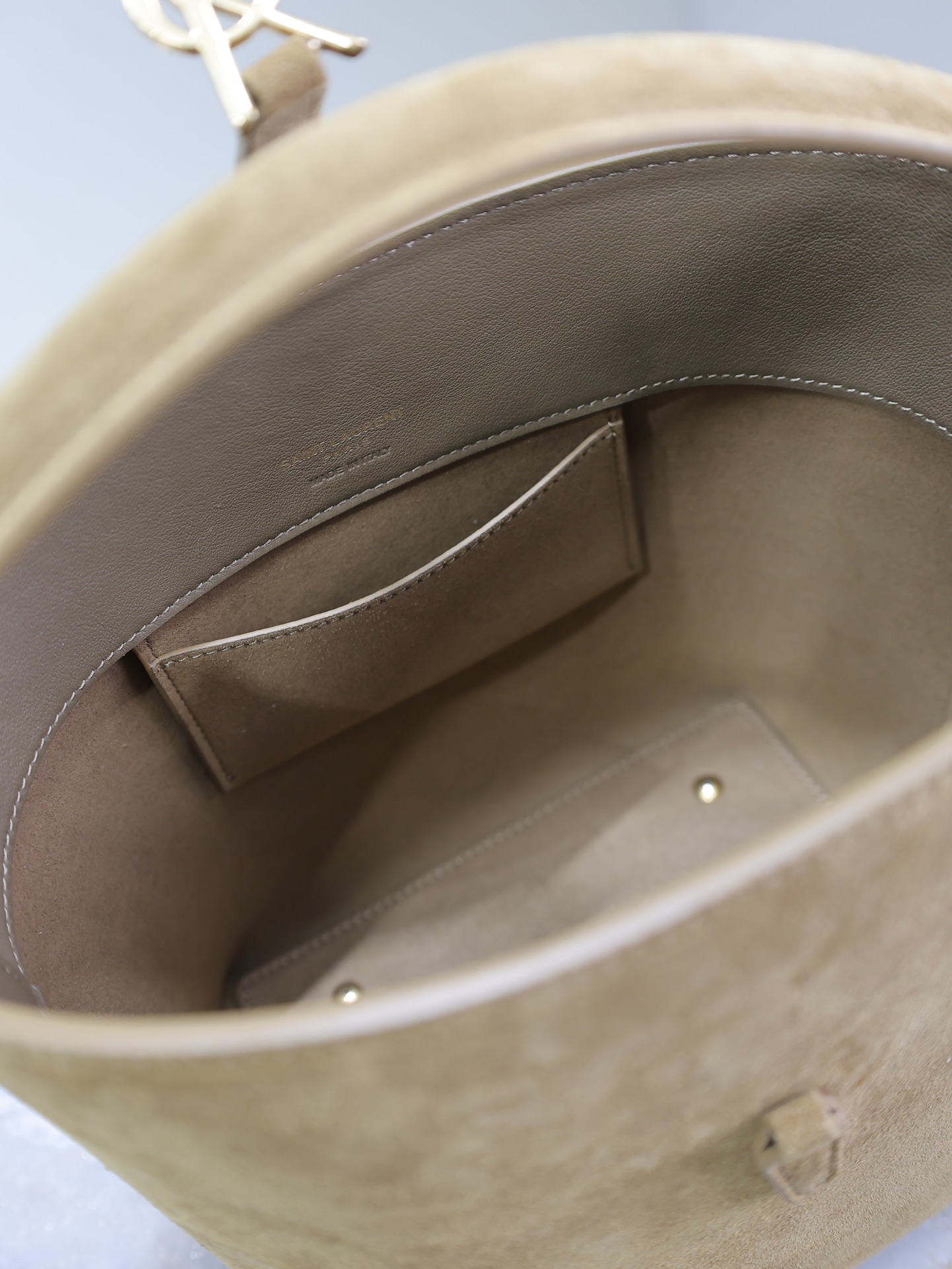 [TOP] Yves Saint Laurent YSL Le 37 in Suede 17×20×13cm/26×20×12cm - Golden Leaf&GHW