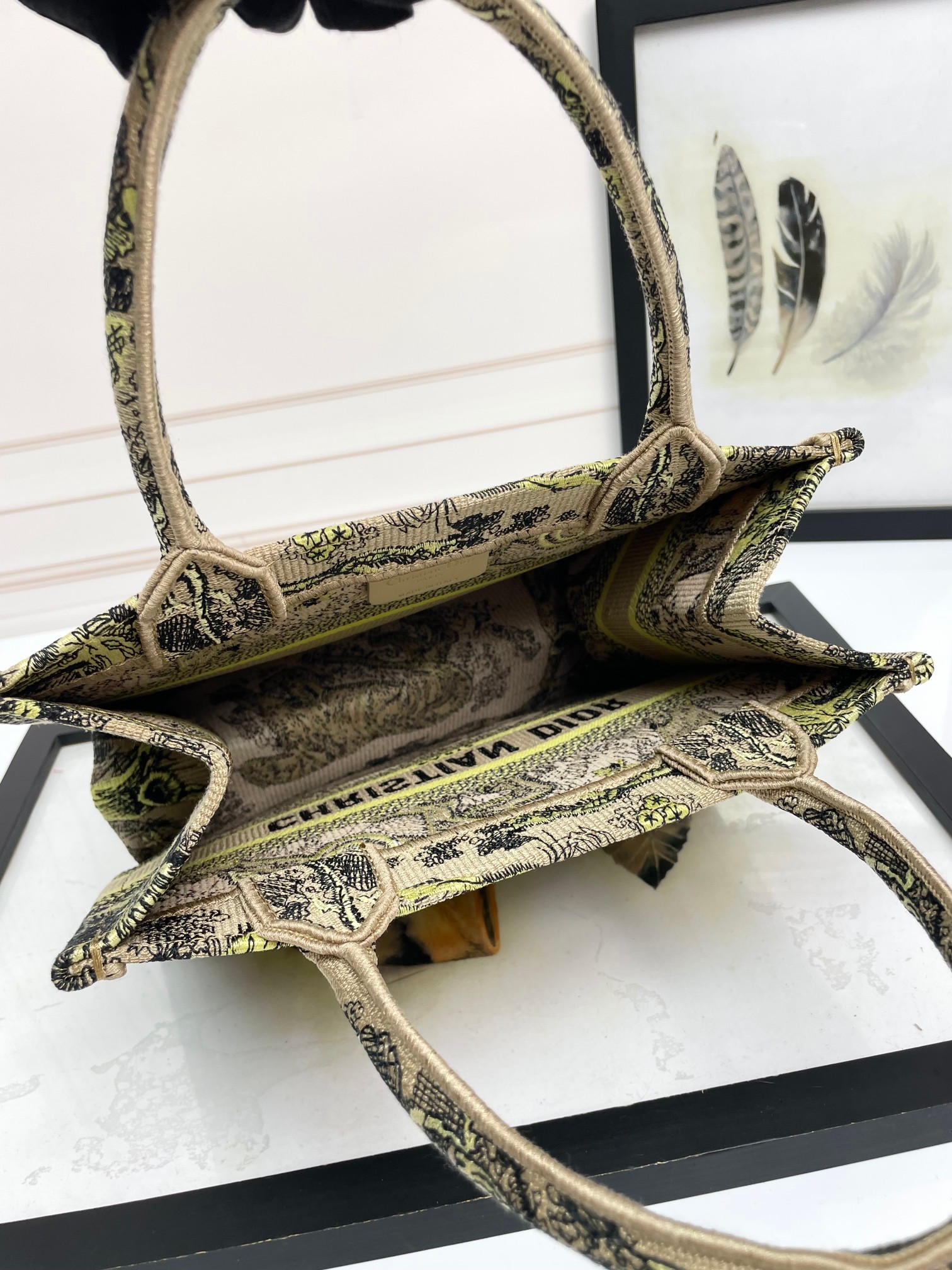 [TOP] Christian Dior Book Tote Bag 3 Sizes - Yellow