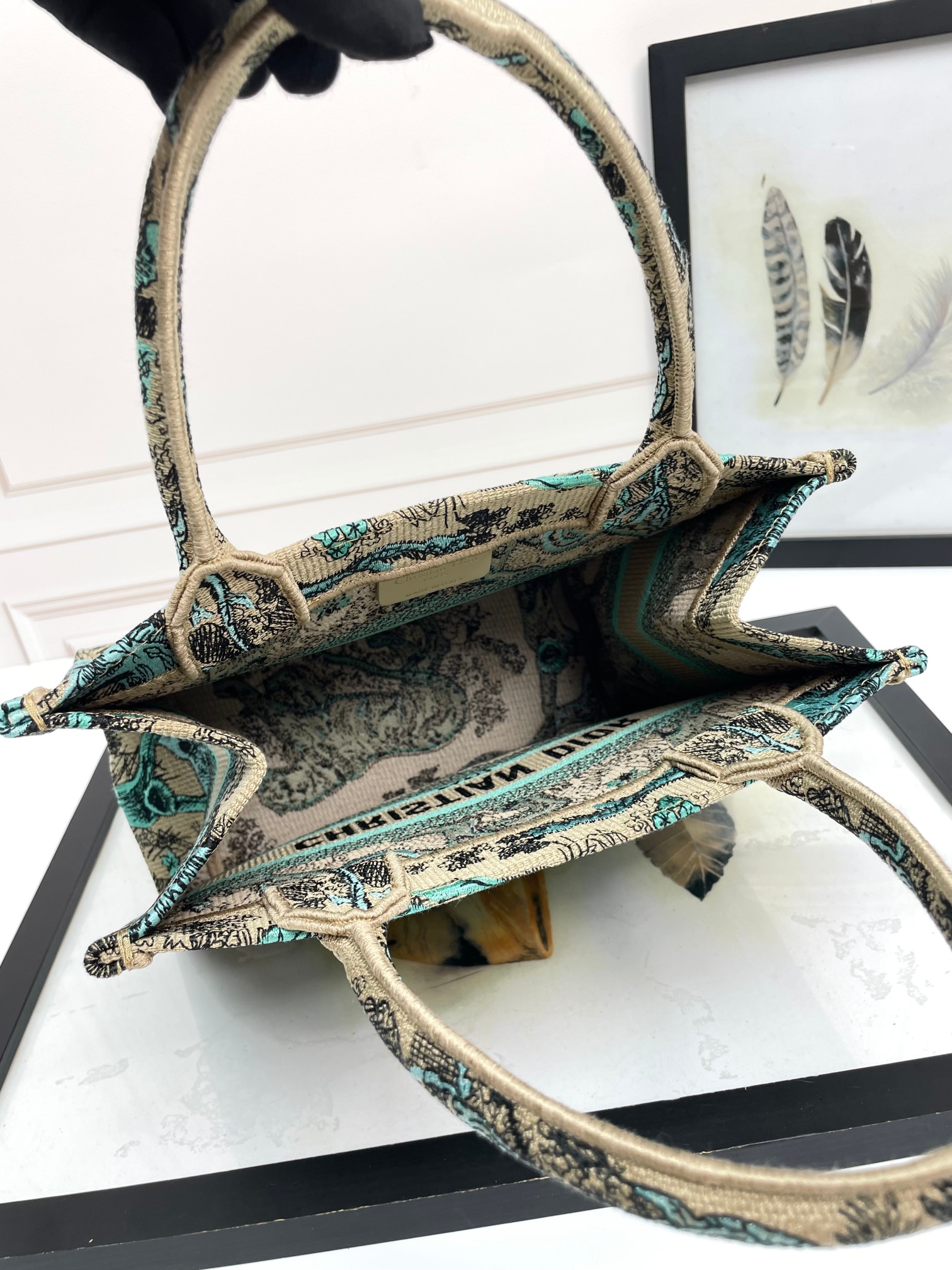 [TOP] Christian Dior Book Tote Bag 3 Sizes - Green