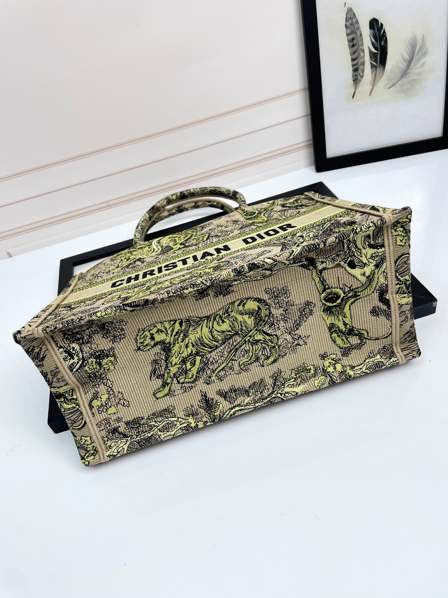 [TOP] Christian Dior Book Tote Bag 3 Sizes - Yellow