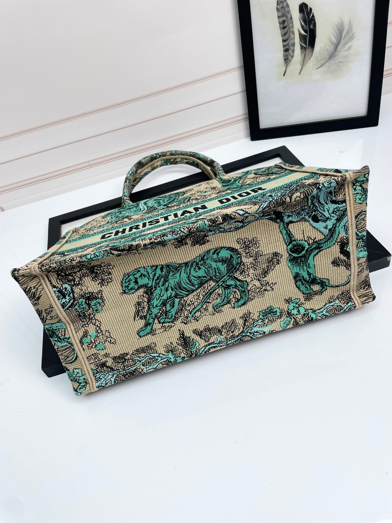 [TOP] Christian Dior Book Tote Bag 3 Sizes - Green