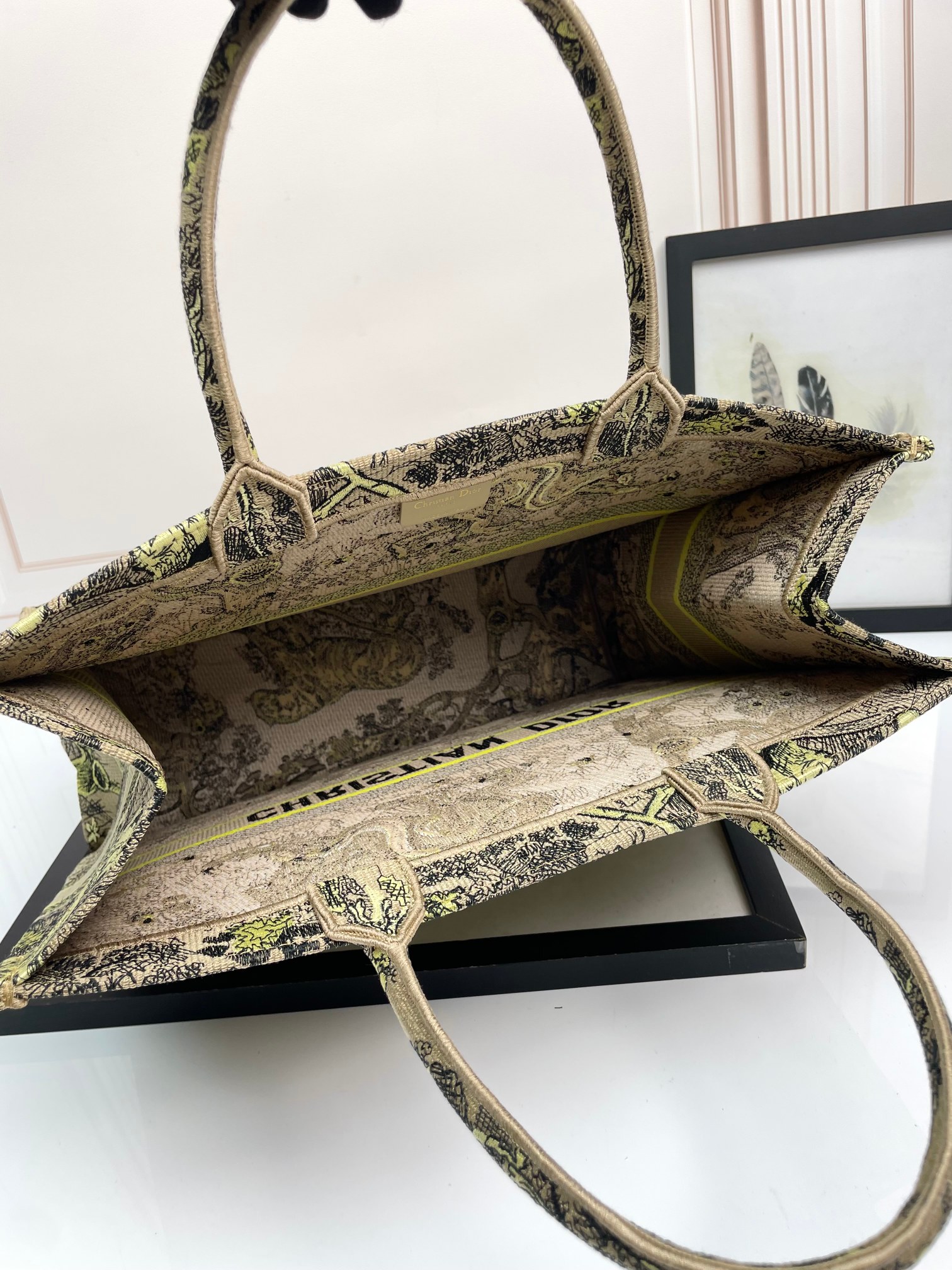 [TOP] Christian Dior Book Tote Bag 3 Sizes - Yellow