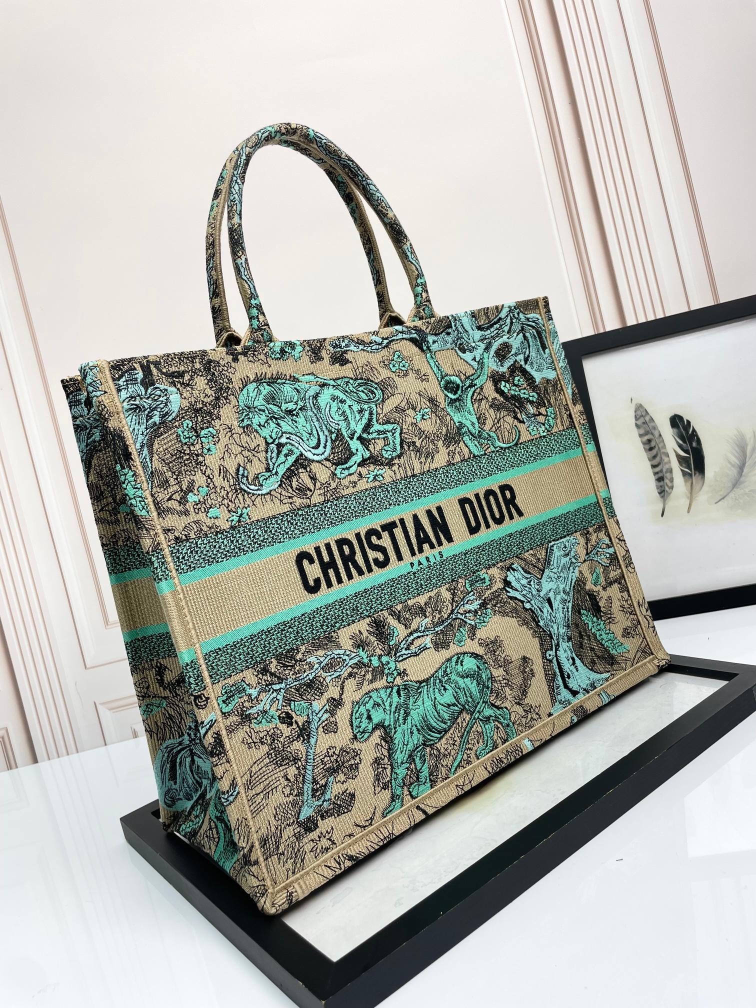 [TOP] Christian Dior Book Tote Bag 3 Sizes - Green