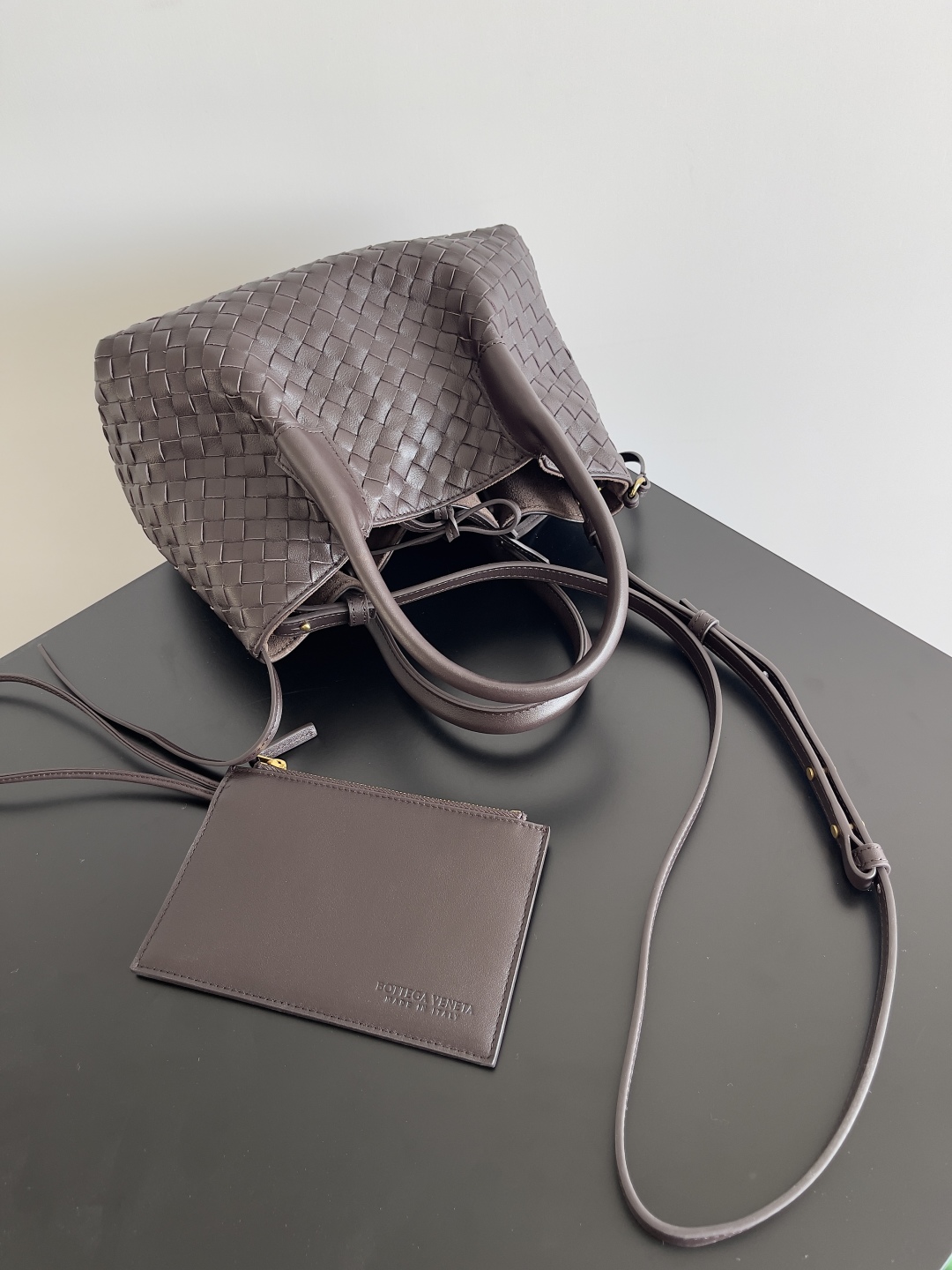 [TOP] Bottega Veneta BV Pinacoteca Bag 24x15x12cm/43x23x17.5cm - Chocolate