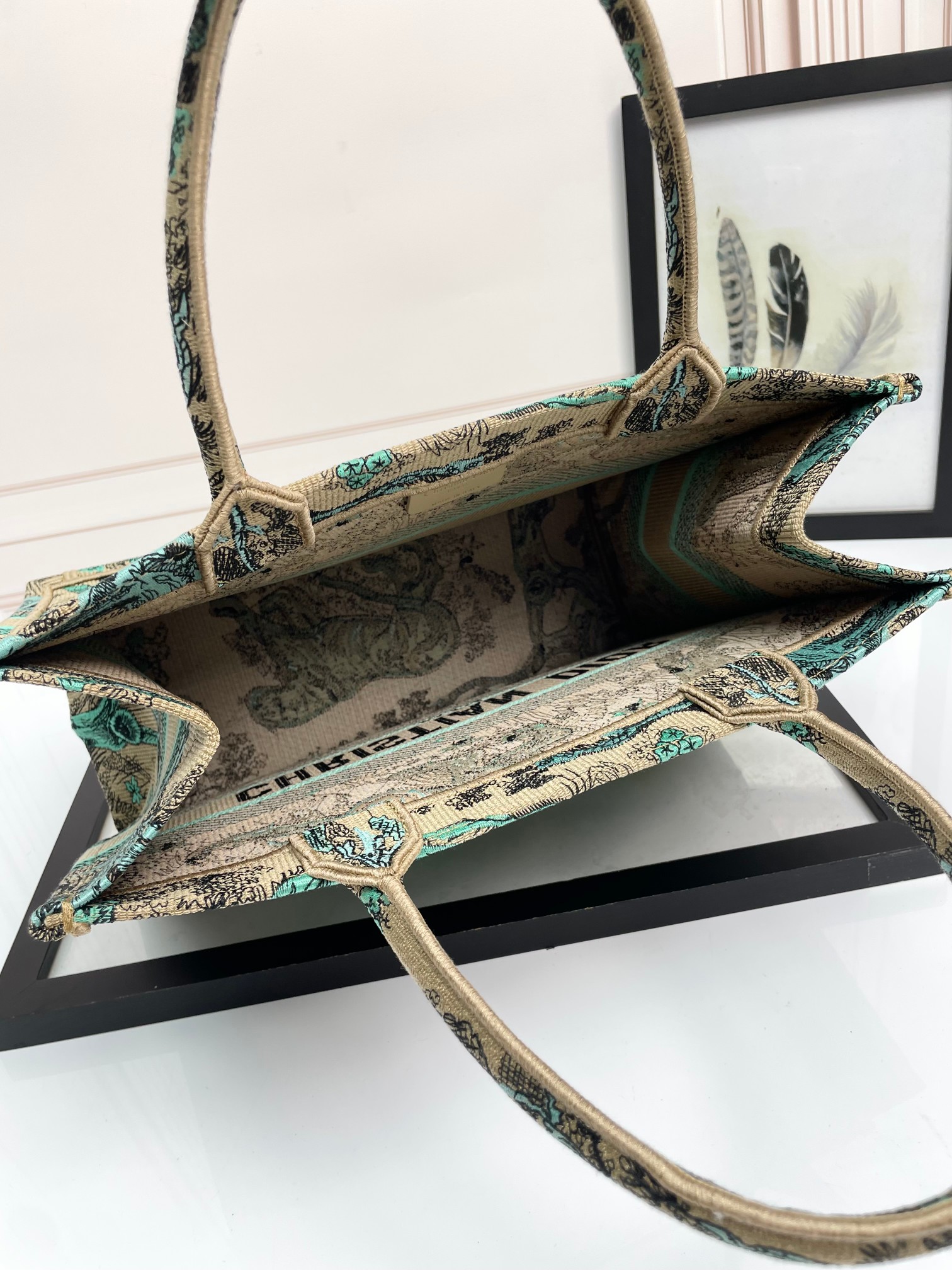 [TOP] Christian Dior Book Tote Bag 3 Sizes - Green