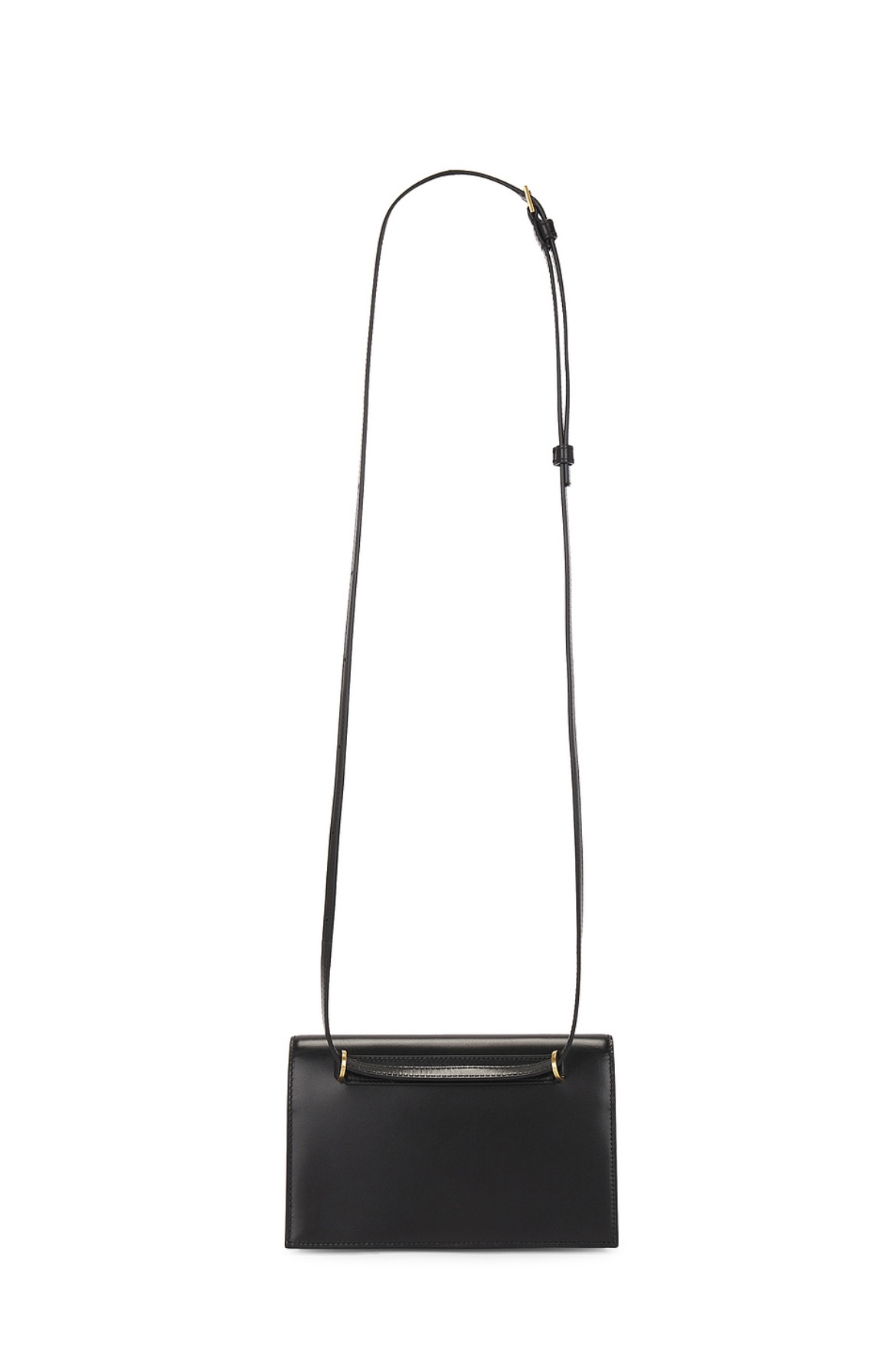 [TOP] Yves Saint Laurent YSL Cassandre-plaque Envelope Belt Bag Calfskin 19x12x3.5cm - Black&GWH