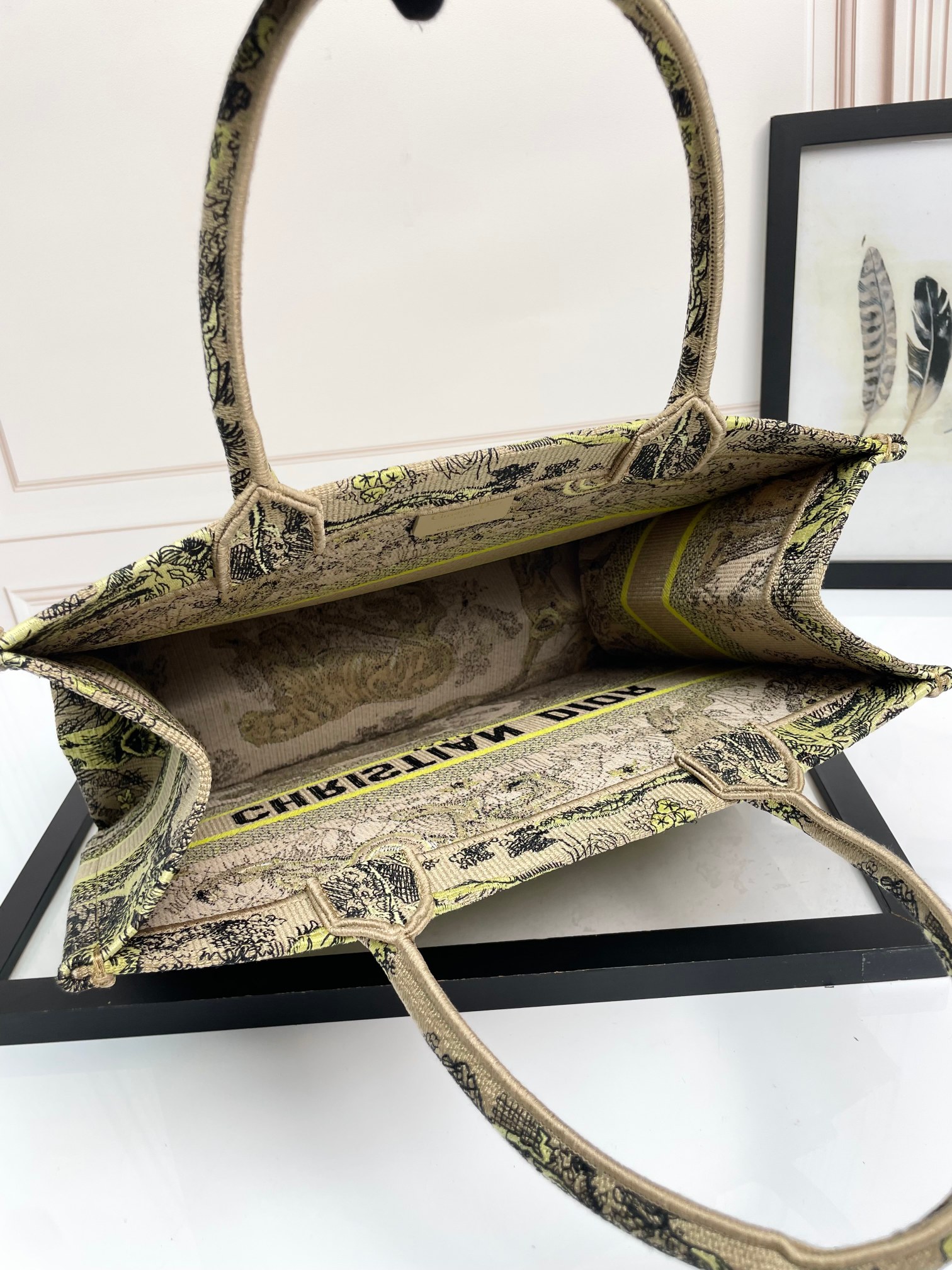 [TOP] Christian Dior Book Tote Bag 3 Sizes - Yellow