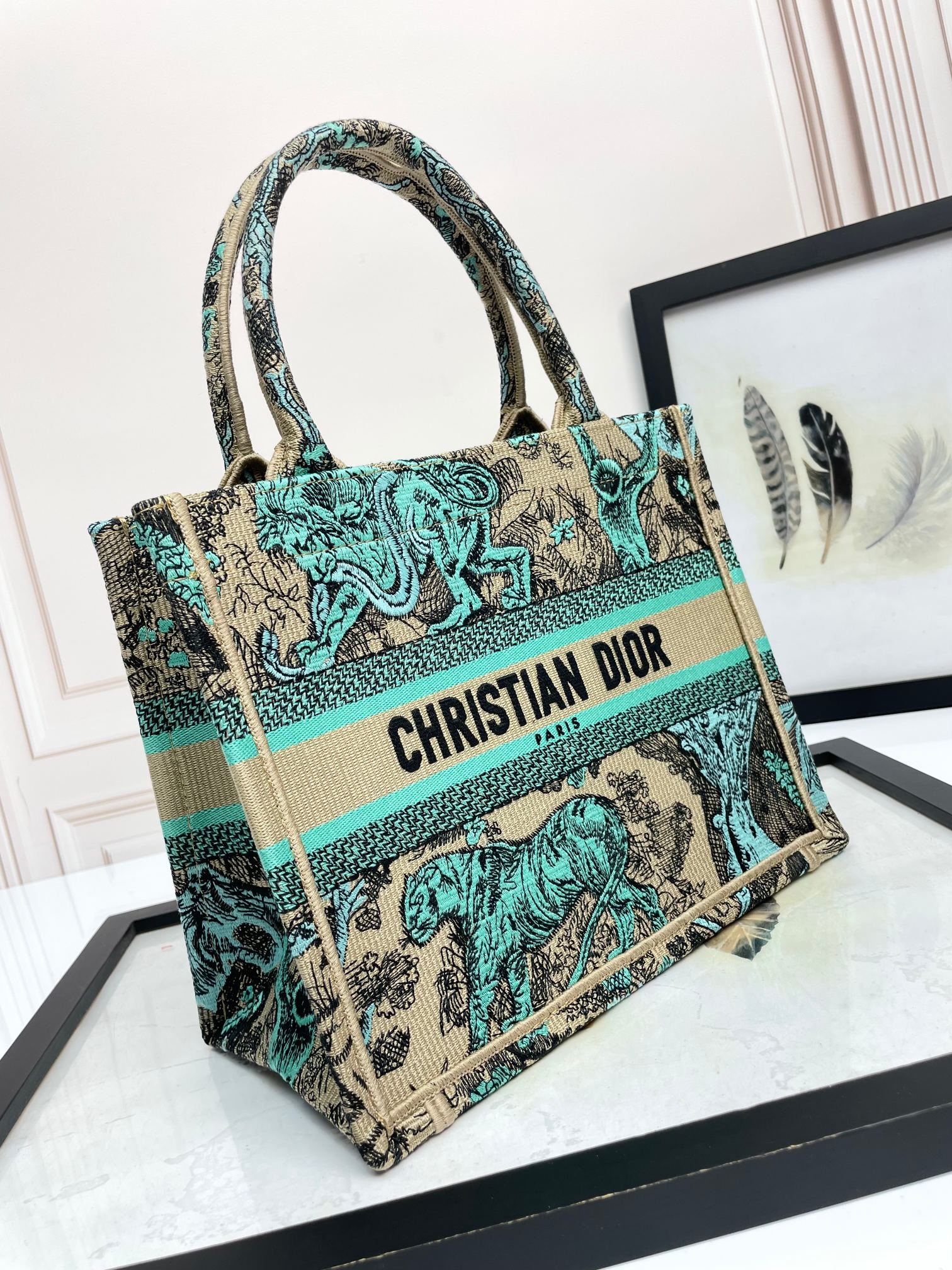 [TOP] Christian Dior Book Tote Bag 3 Sizes - Green