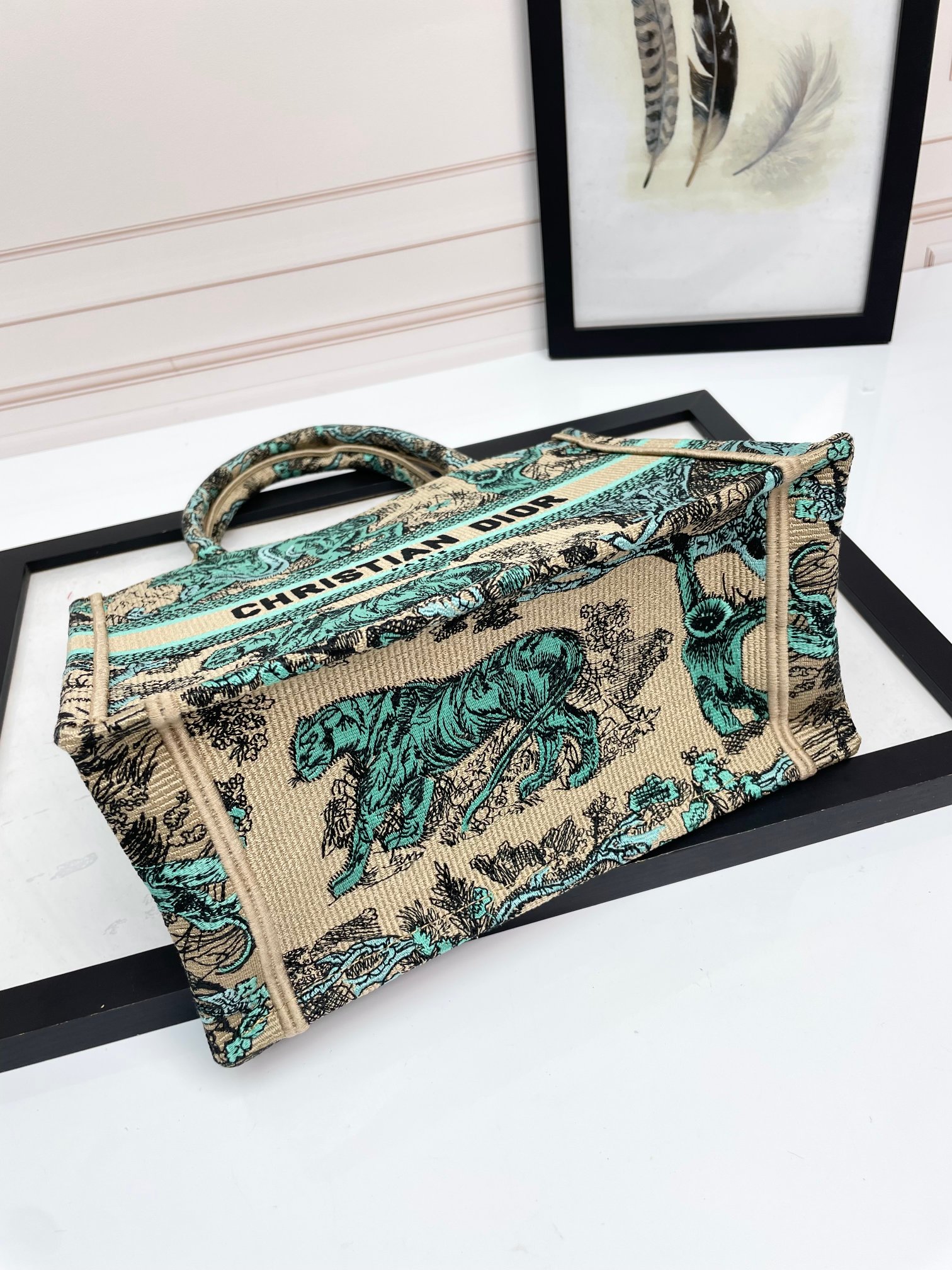 [TOP] Christian Dior Book Tote Bag 3 Sizes - Green