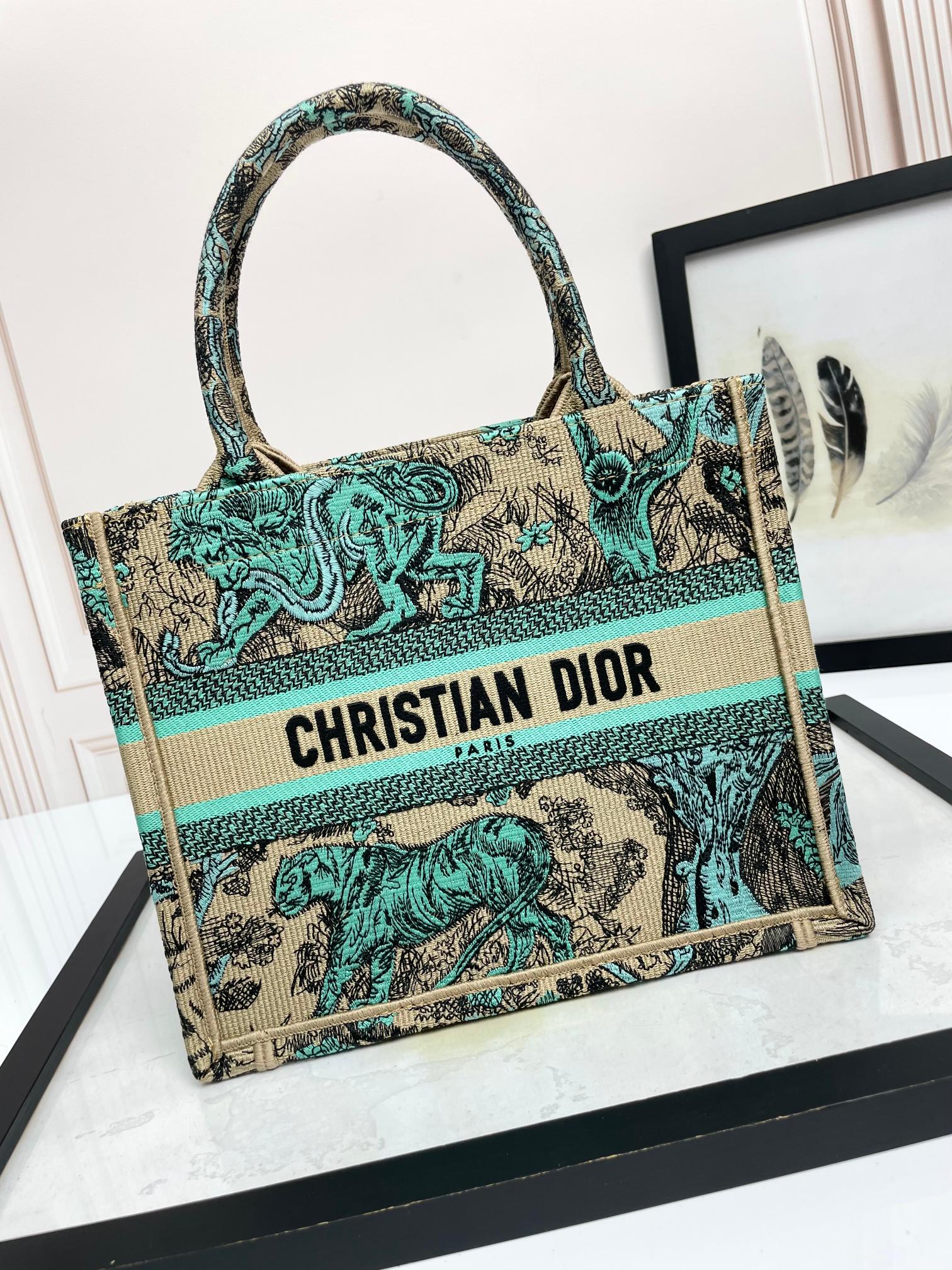 [TOP] Christian Dior Book Tote Bag 3 Sizes - Green