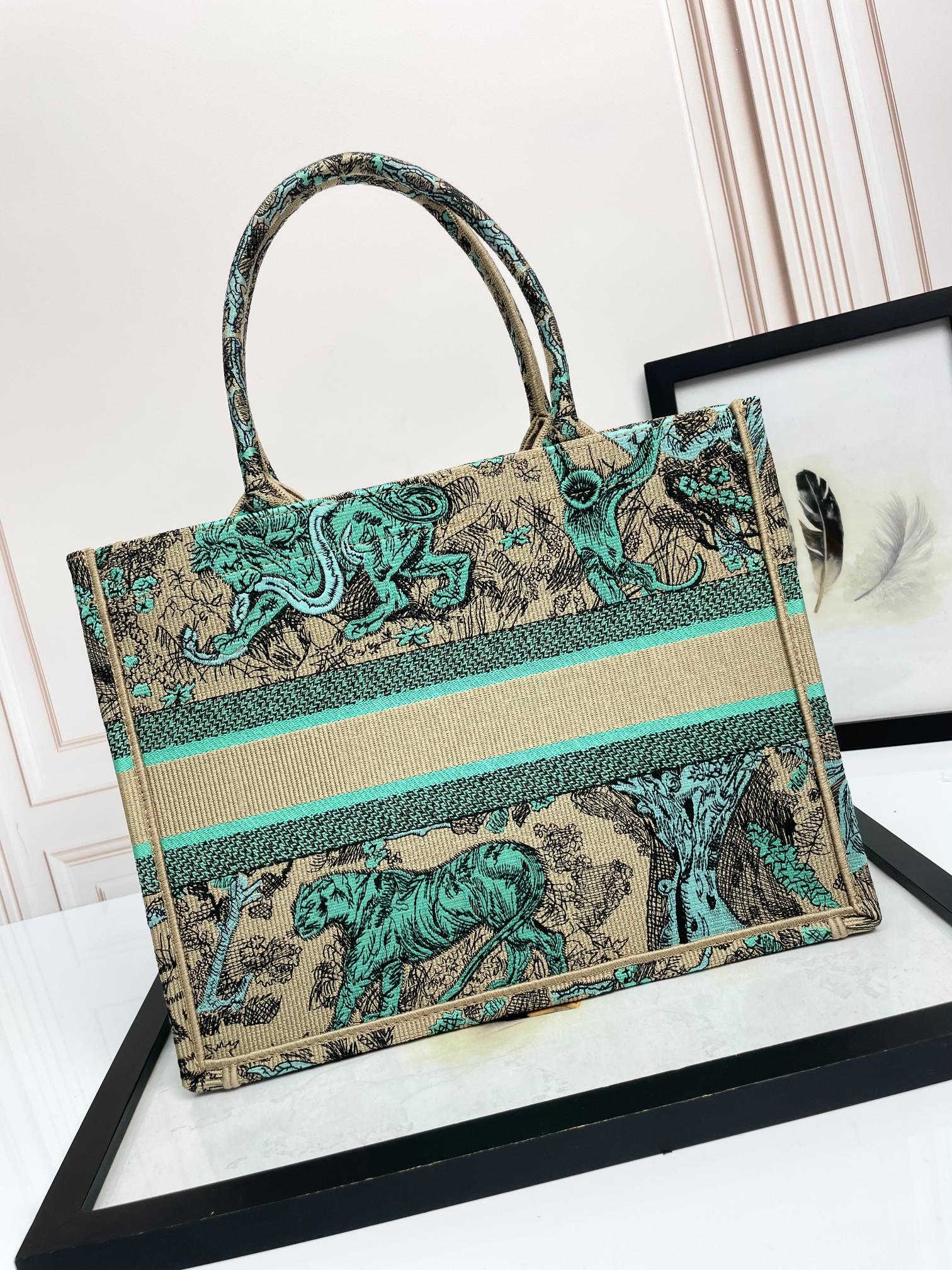 [TOP] Christian Dior Book Tote Bag 3 Sizes - Green