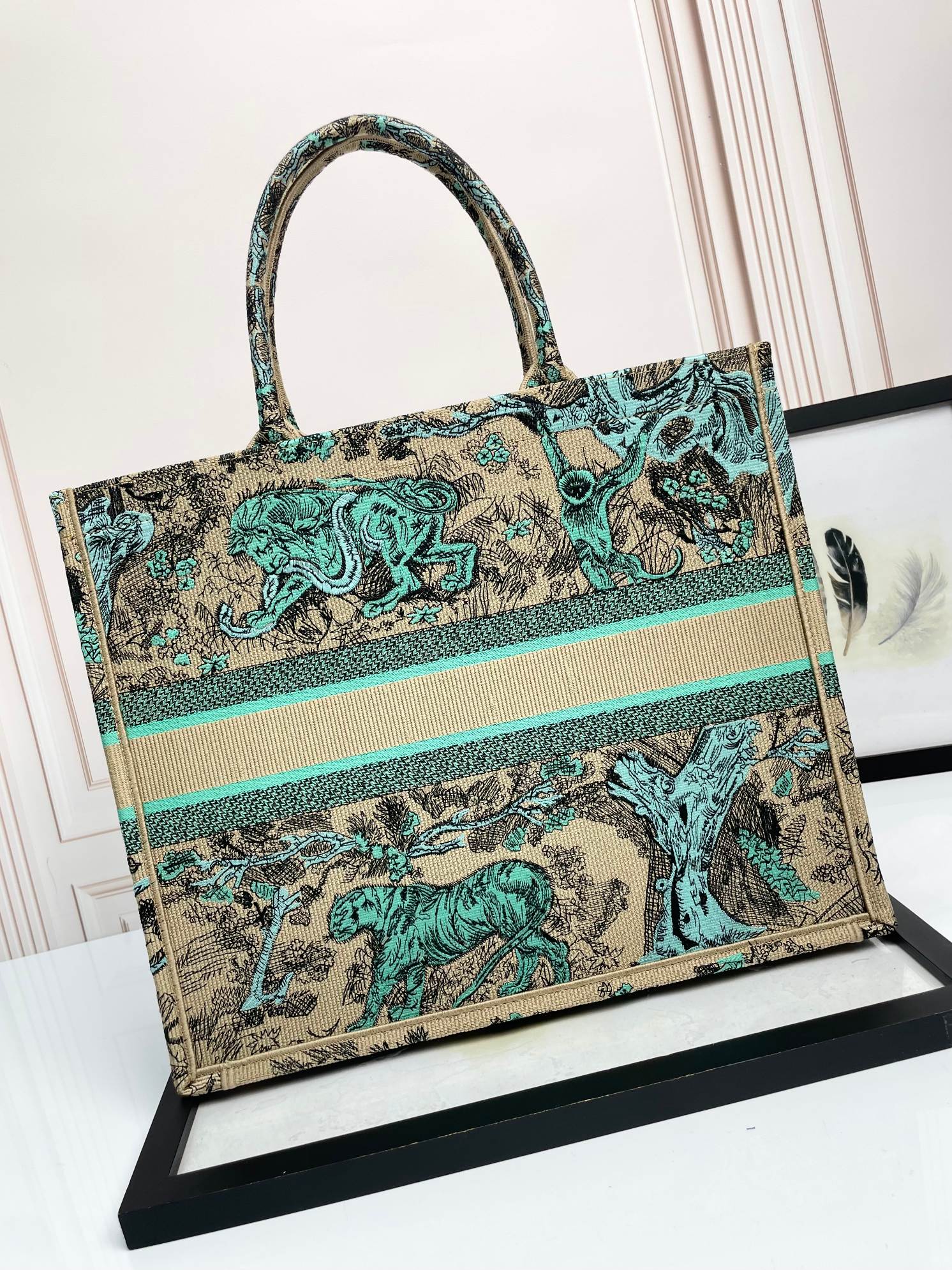 [TOP] Christian Dior Book Tote Bag 3 Sizes - Green