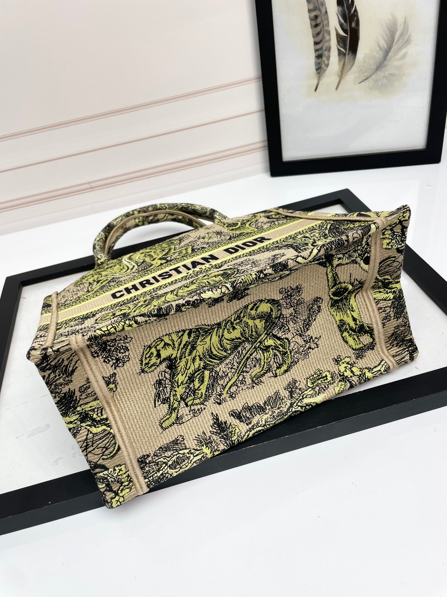 [TOP] Christian Dior Book Tote Bag 3 Sizes - Yellow