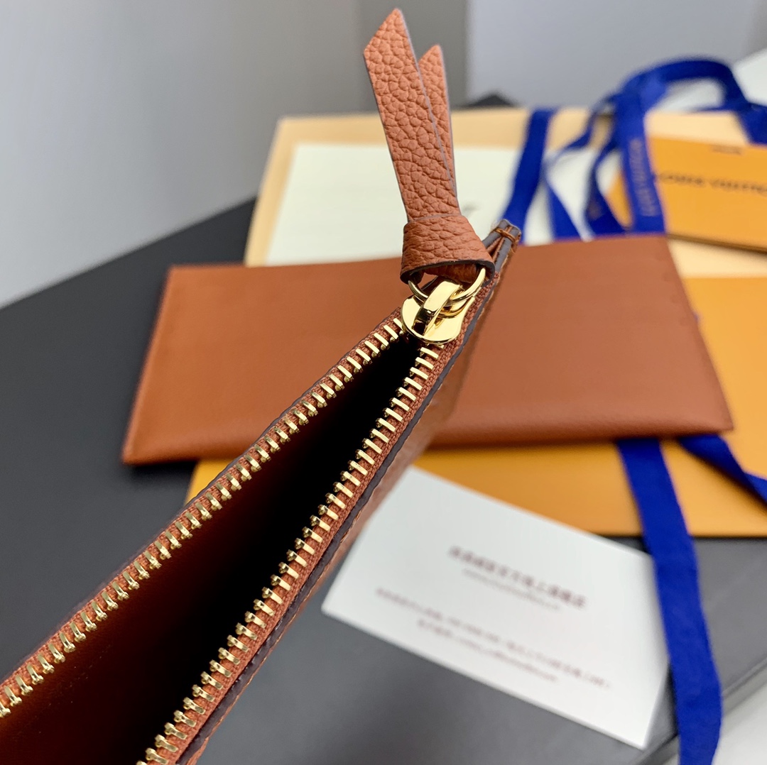 [TOP] Louis Vuitton LV Pochette Félicie Bag Monogram Empreinte Leather 21X12X3cm - Brown