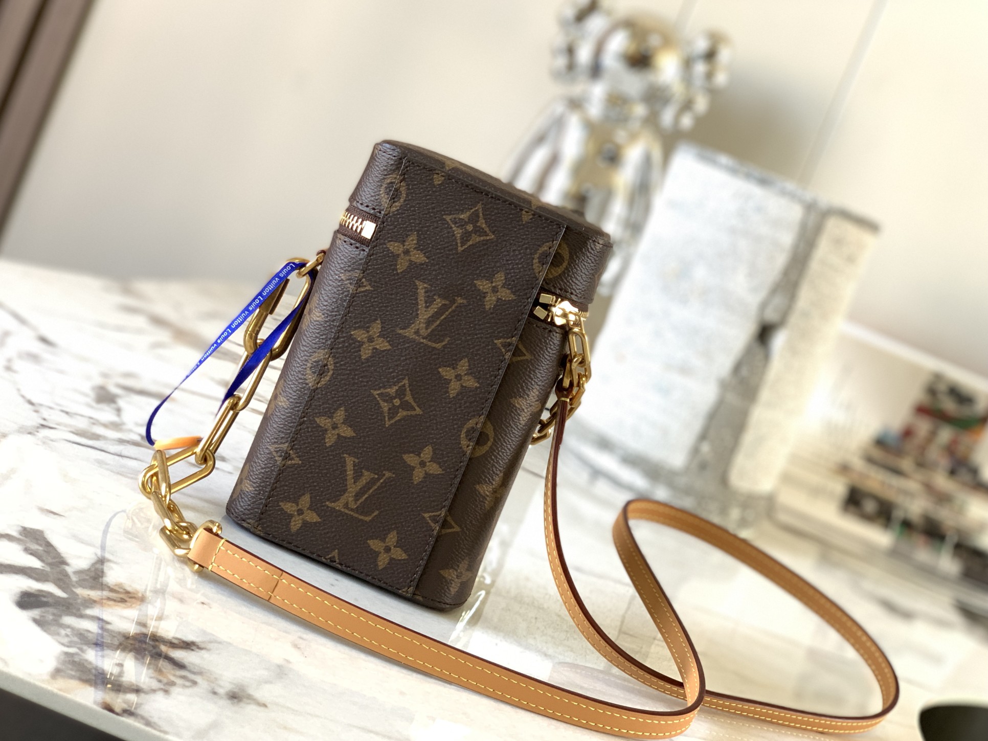 [TOP] Louis Vuitton LV Phone Box Monogram Bag 10.5 x 17.0 x 5.0 cm - Brown