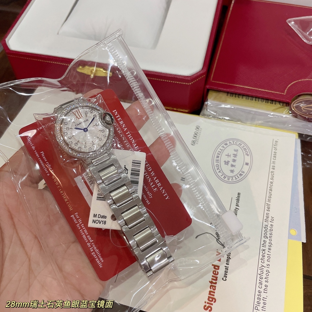 [TOP] Cartier Watch 28mm - White Dial