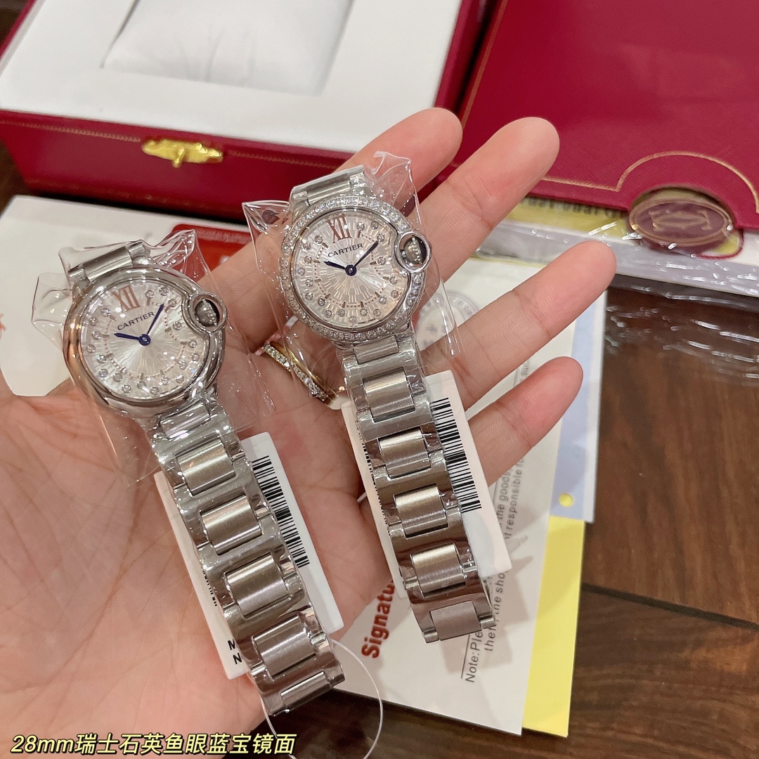 [TOP] Cartier Watch 28mm - White Dial