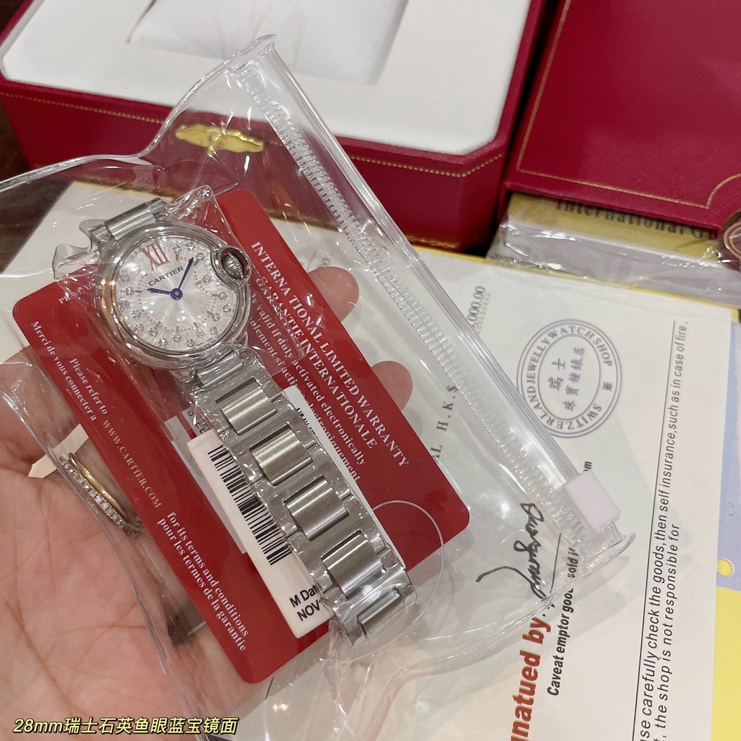 [TOP] Cartier Watch 28mm - White Dial