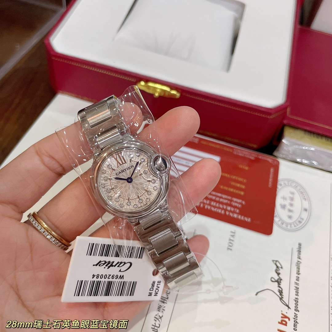 [TOP] Cartier Watch 28mm - White Dial