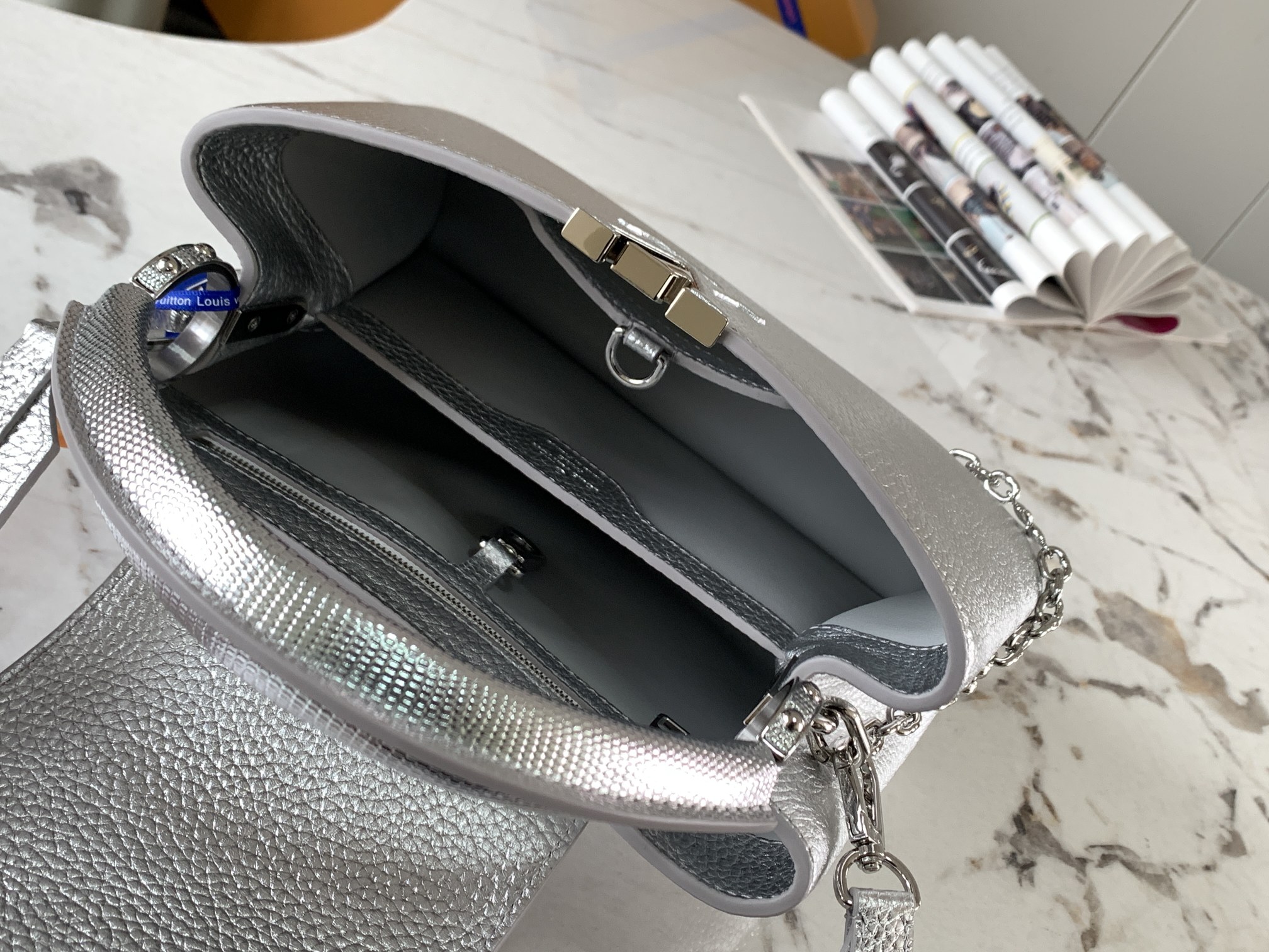 [TOP] Louis Vuitton LV Capucines Bag 26.5x17.5x9cm/31.5x20x11cm - Sliver