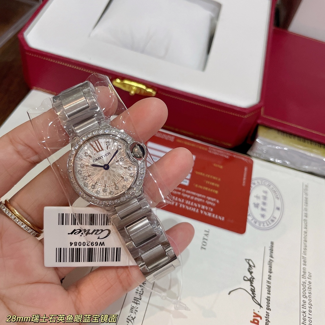 [TOP] Cartier Watch 28mm - White Dial