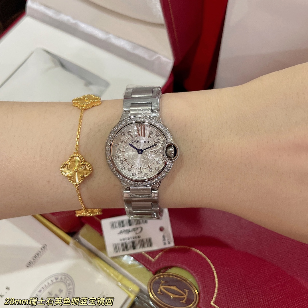 [TOP] Cartier Watch 28mm - White Dial